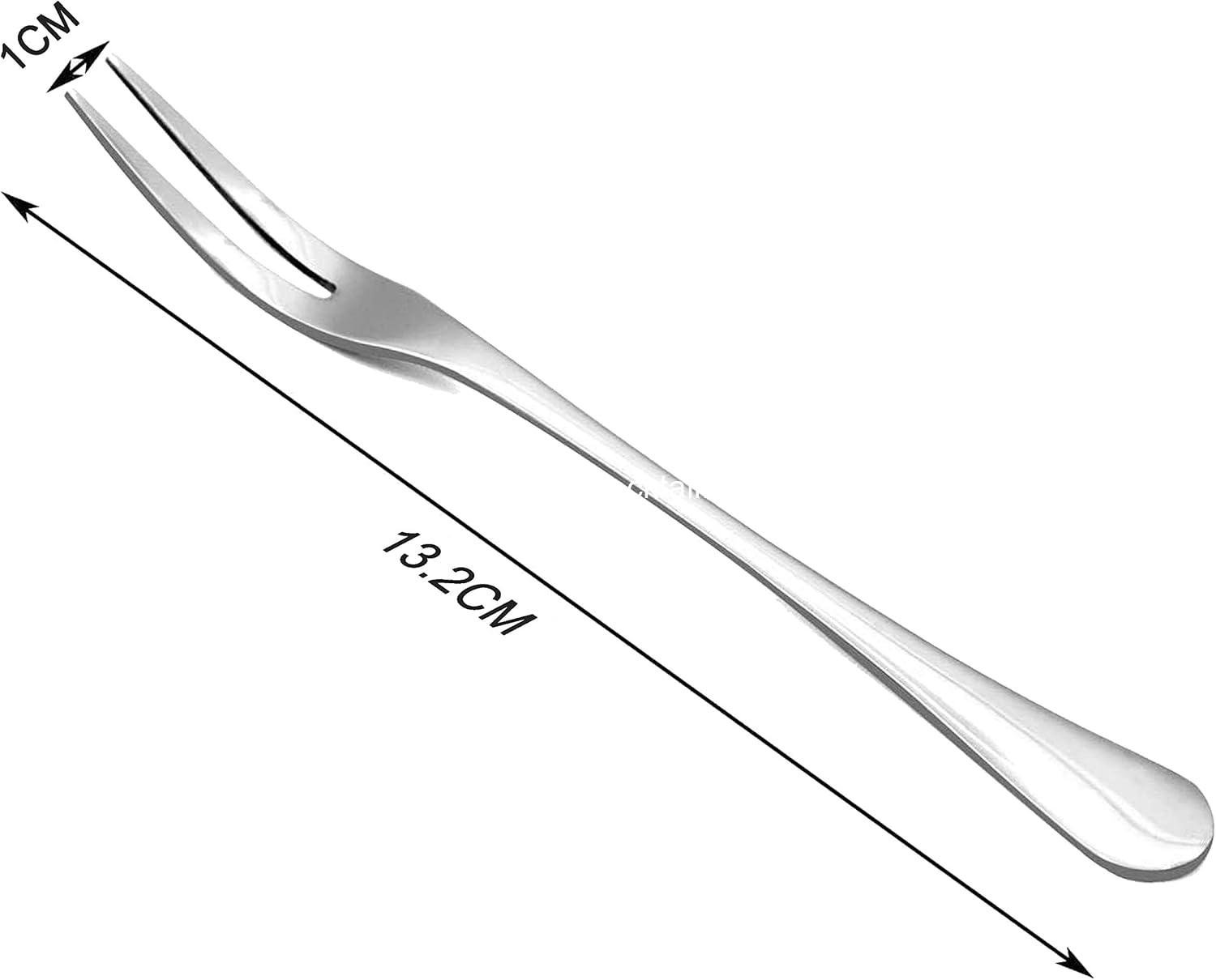 Wholesale 12-Piece Stainless Steel Fork Set, 5.3 Inches, Seafood Crab Forks, Escargot 2-Prong Tasting Appetizer Forks, Dessert, Cocktail, Salad, Fruit Forks for Parties and Travel (Silver) Supplier