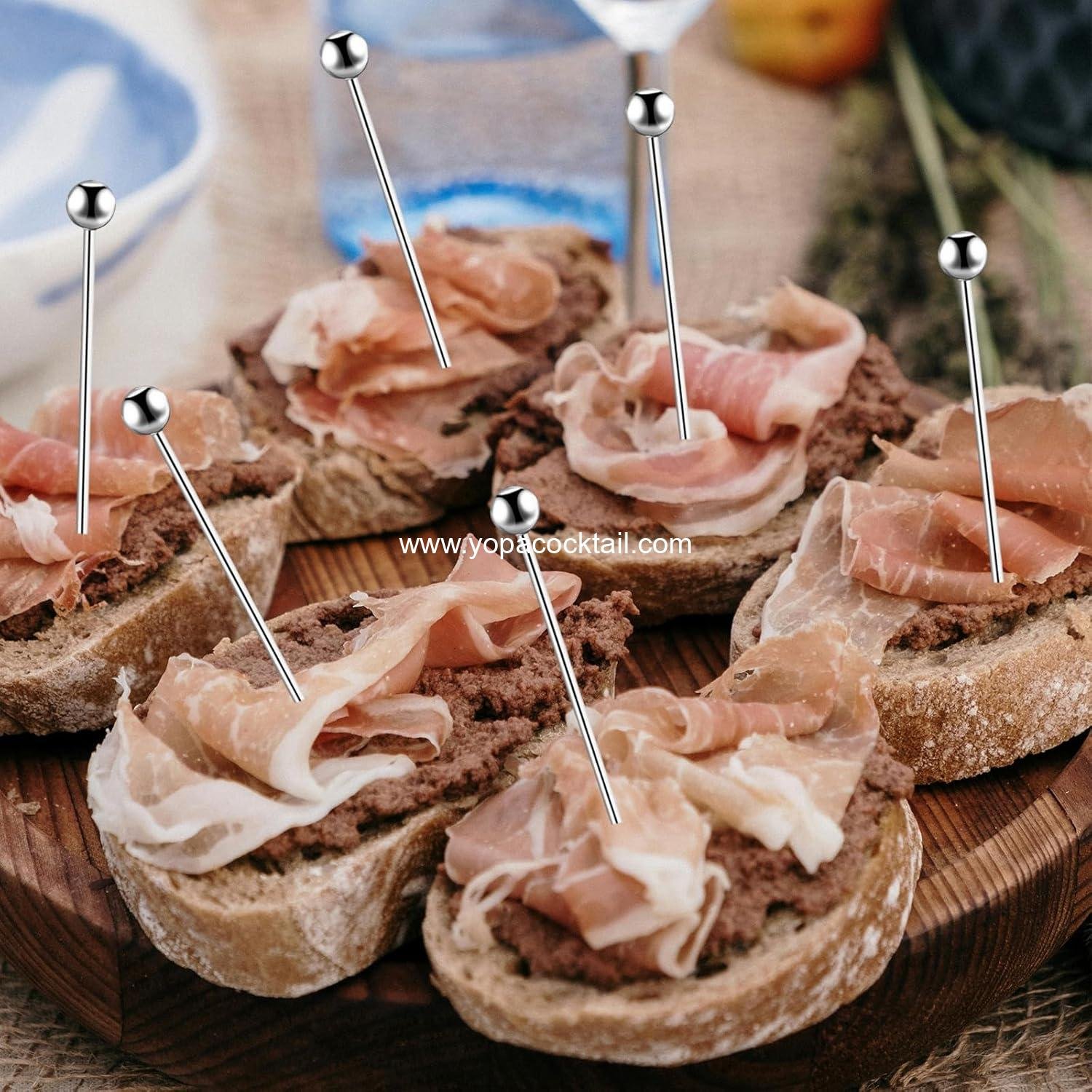 Wholesale 20Pcs Stainless Steel Cocktail Picks, 4 Inch Reusable Metal Skewers for Appetizers and Drinks, Silver Supplier Wholesale 20Pcs Stainless Steel Cocktail Picks, 4 Inch Reusable Metal Skewers for Appetizers and Drinks, Silver Supplier