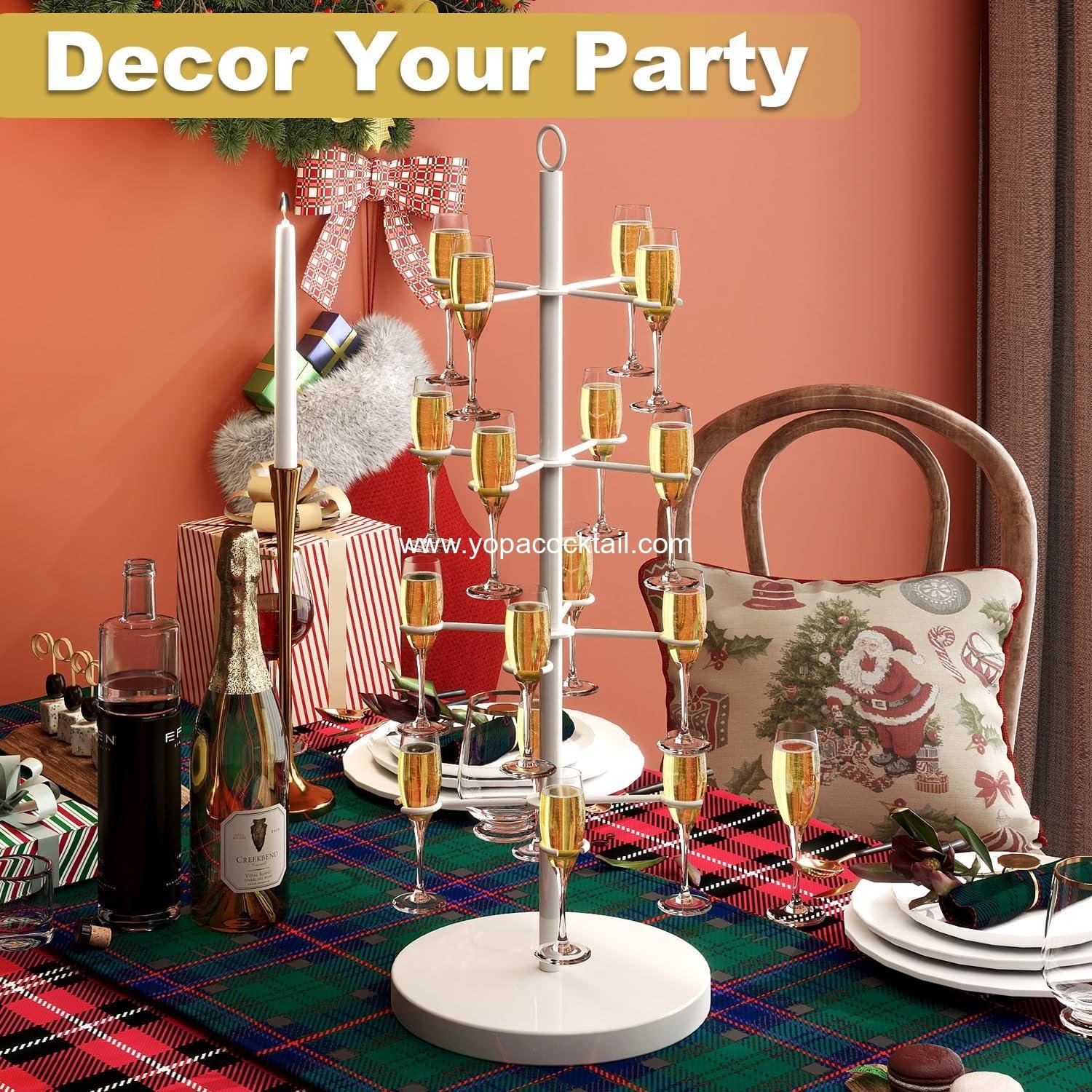 Wholesale 4-Tier Metal Cocktail Tree Stand, Champagne Tower for Weddings, Bridal Showers, Parties & Events, 2 Pack, White, Supplier