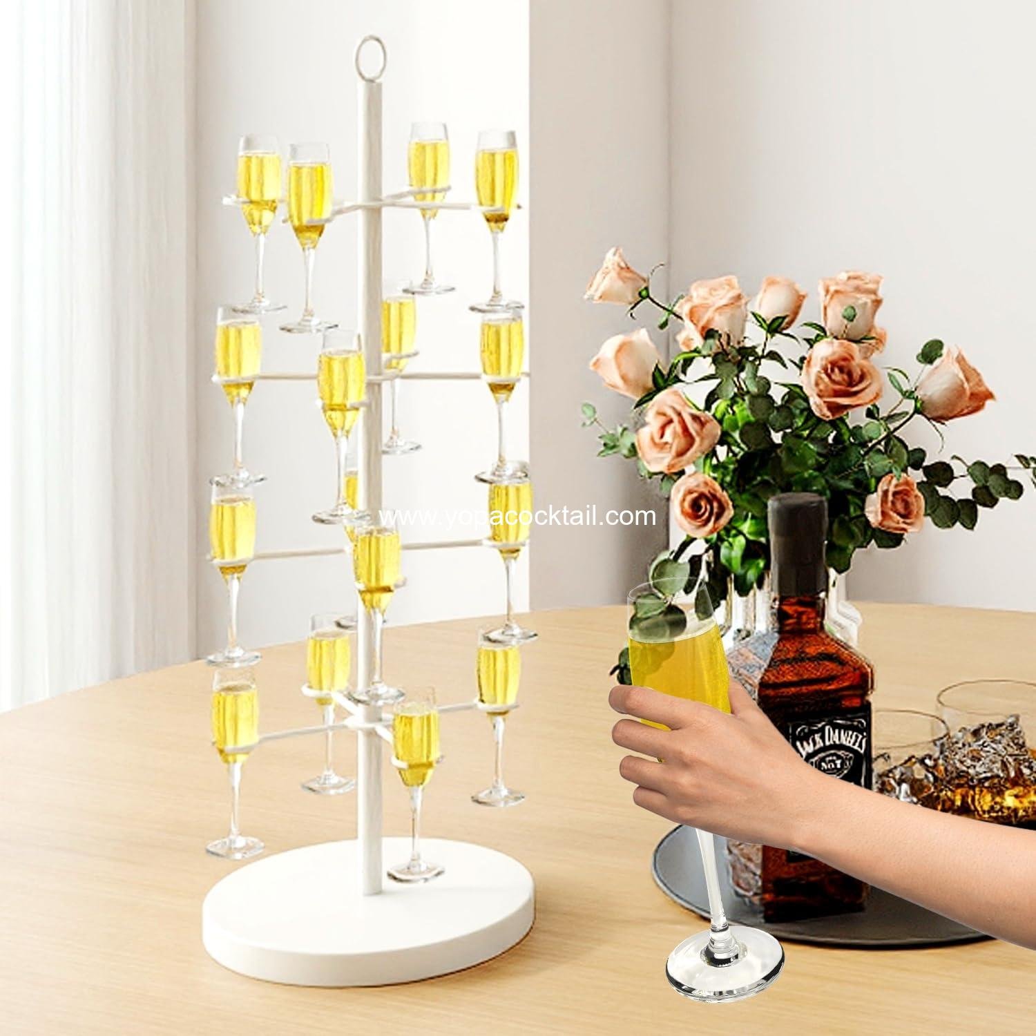 Wholesale 4-Tier Metal Cocktail Tree Stand, Champagne Tower for Weddings, Bridal Showers, Parties & Events, 2 Pack, White, Supplier