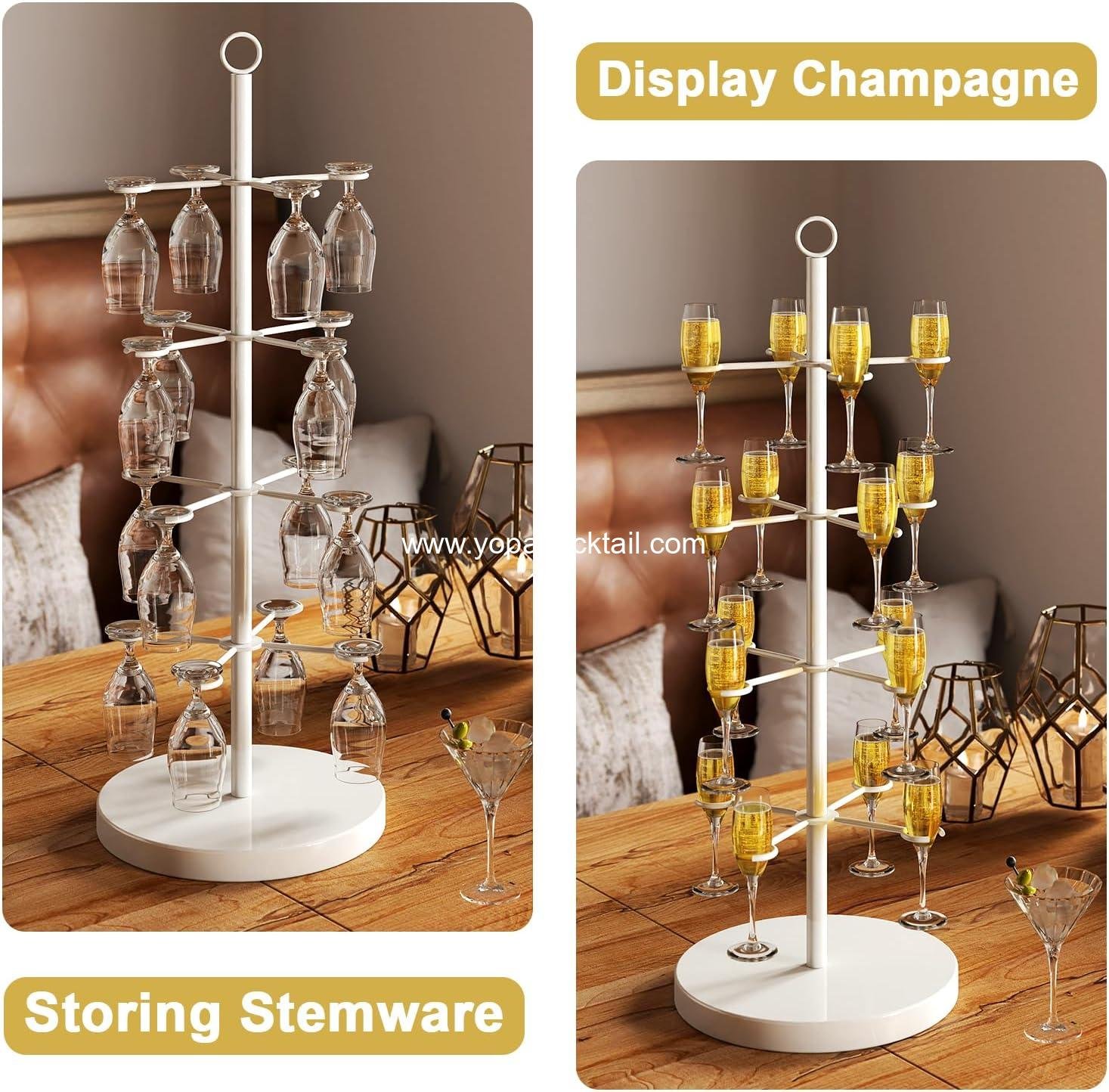 Wholesale 4-Tier Metal Cocktail Tree Stand, Champagne Tower for Weddings, Bridal Showers, Parties & Events, 2 Pack, White, Supplier