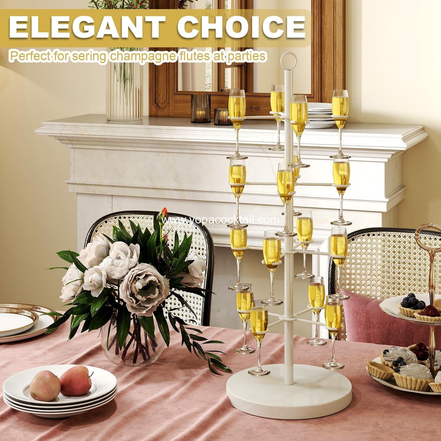Wholesale 4-Tier Metal Cocktail Tree Stand, Champagne Tower for Weddings, Bridal Showers, Parties & Events, 2 Pack, White, Supplier