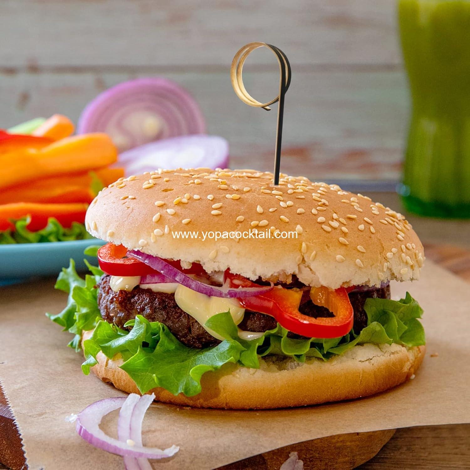 Wholesale Bamboo Cocktail Picks 100 PCS – 4 Inch Black Skewers with Looped Ring for Appetizers, Cocktail Drinks, Barbecue Snacks, Club Sandwiches, Supplier Wholesale Bamboo Cocktail Picks 100 PCS – 4 Inch Black Skewers with Looped Ring for Appetizers, Cocktail Drinks, Barbecue Snacks, Club Sandwiches, Supplier