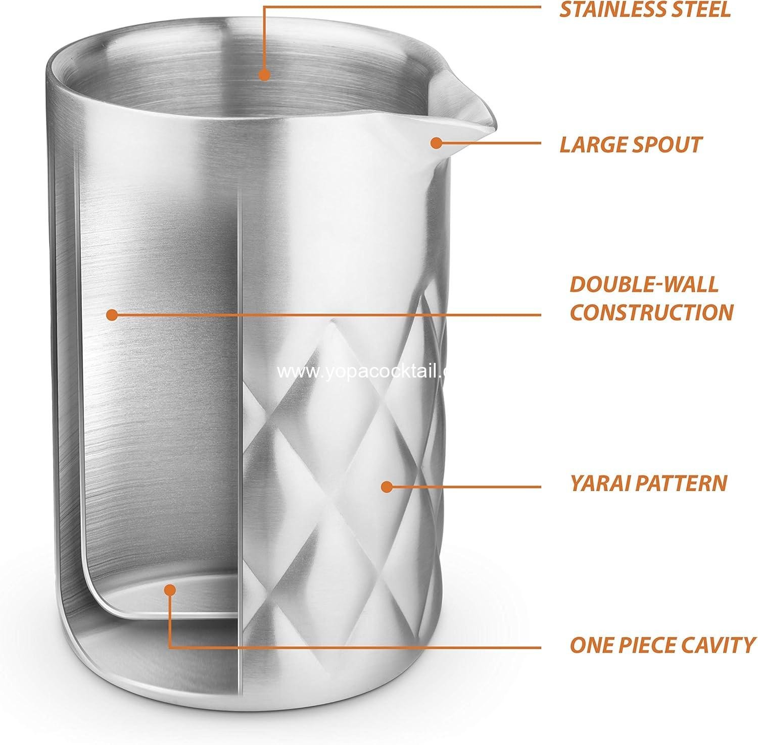 Wholesale Double-Wall Stainless Steel Yarai Cocktail Mixing Pitcher 750ml - Supplier