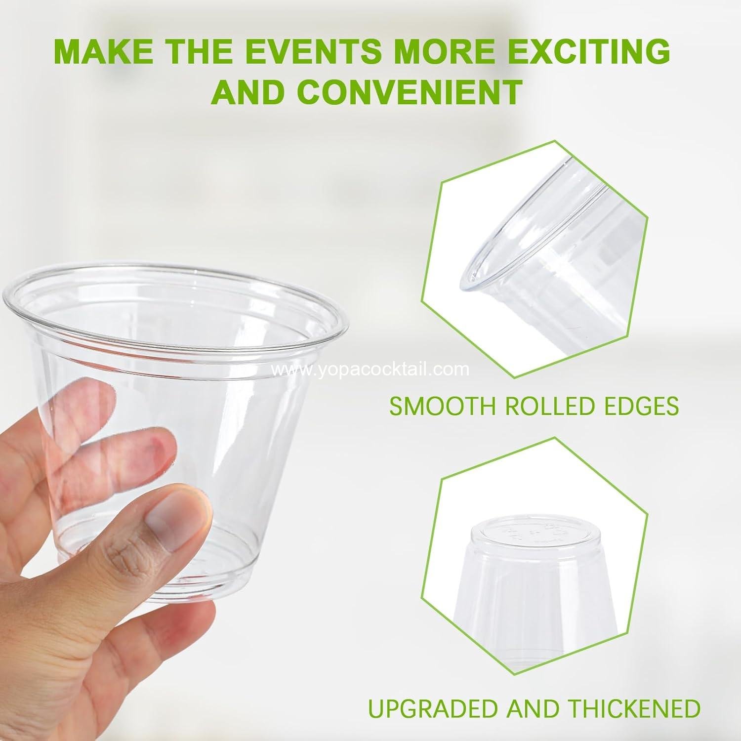 Wholesale 300 Pack 9 oz Clear Plastic Cups - Disposable Cocktail Tumblers for Parties and Weddings, Bulk PET Drinking Cups for Cold Beverages, Fancy Clear Tumblers, Supplier