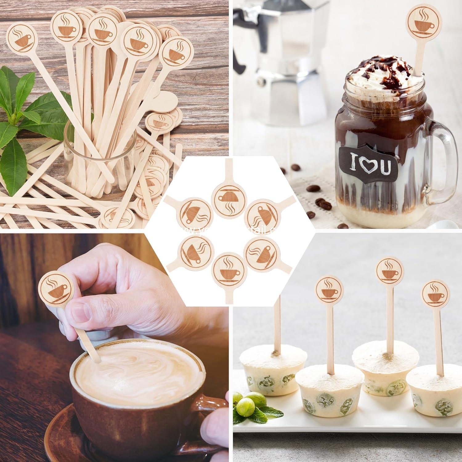 Wholesale 100 Pcs 5.9 Inch Natural Wooden Coffee Stirrers with Round Ends, Disposable Biodegradable Stir Sticks for Beverages, Cocktails, and Tea - Supplier Wholesale 100 Pcs 5.9 Inch Natural Wooden Coffee Stirrers with Round Ends, Disposable Biodegradable Stir Sticks for Beverages, Cocktails, and Tea - Supplier