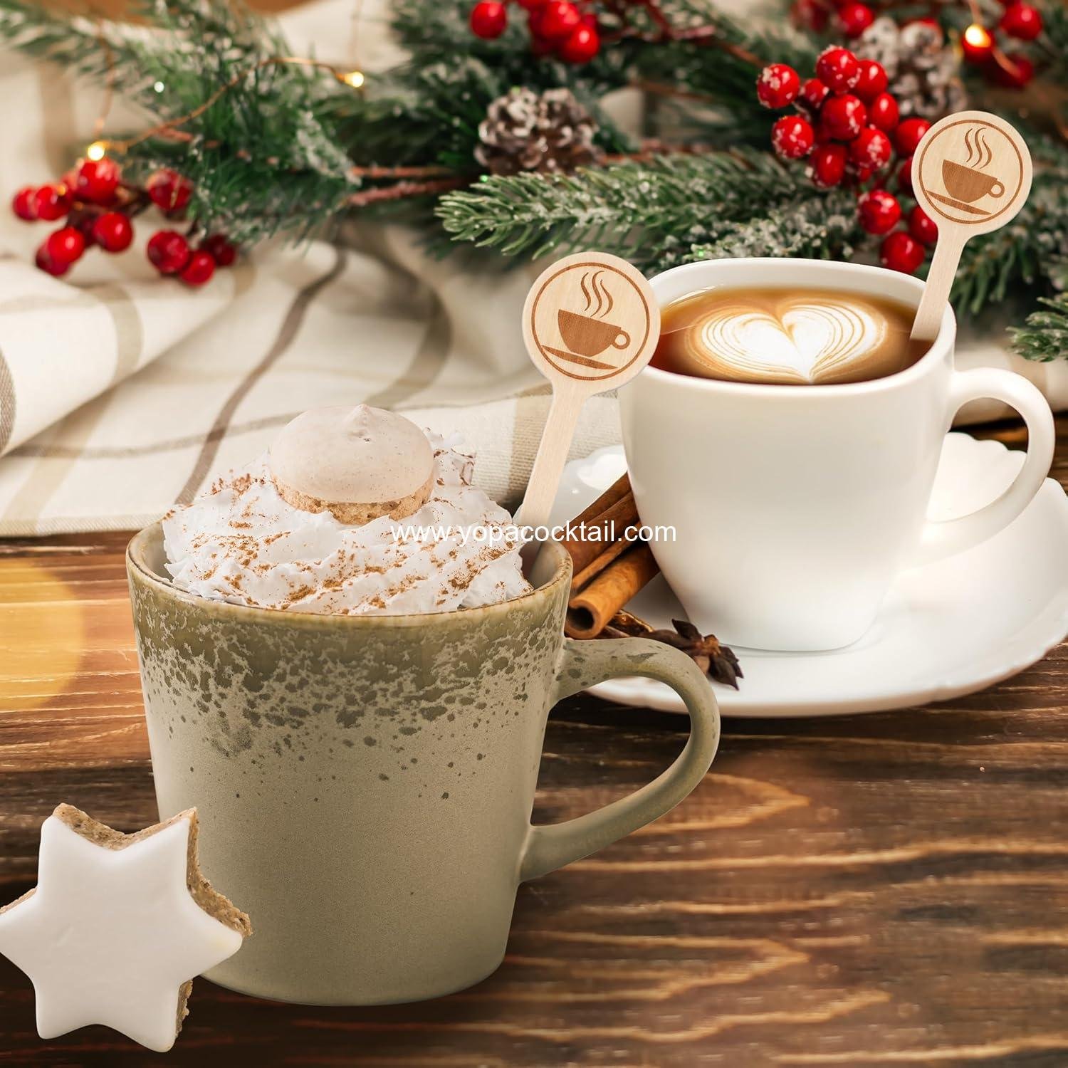 Wholesale 100 Pcs 5.9 Inch Natural Wooden Coffee Stirrers with Round Ends, Disposable Biodegradable Stir Sticks for Beverages, Cocktails, and Tea - Supplier Wholesale 100 Pcs 5.9 Inch Natural Wooden Coffee Stirrers with Round Ends, Disposable Biodegradable Stir Sticks for Beverages, Cocktails, and Tea - Supplier