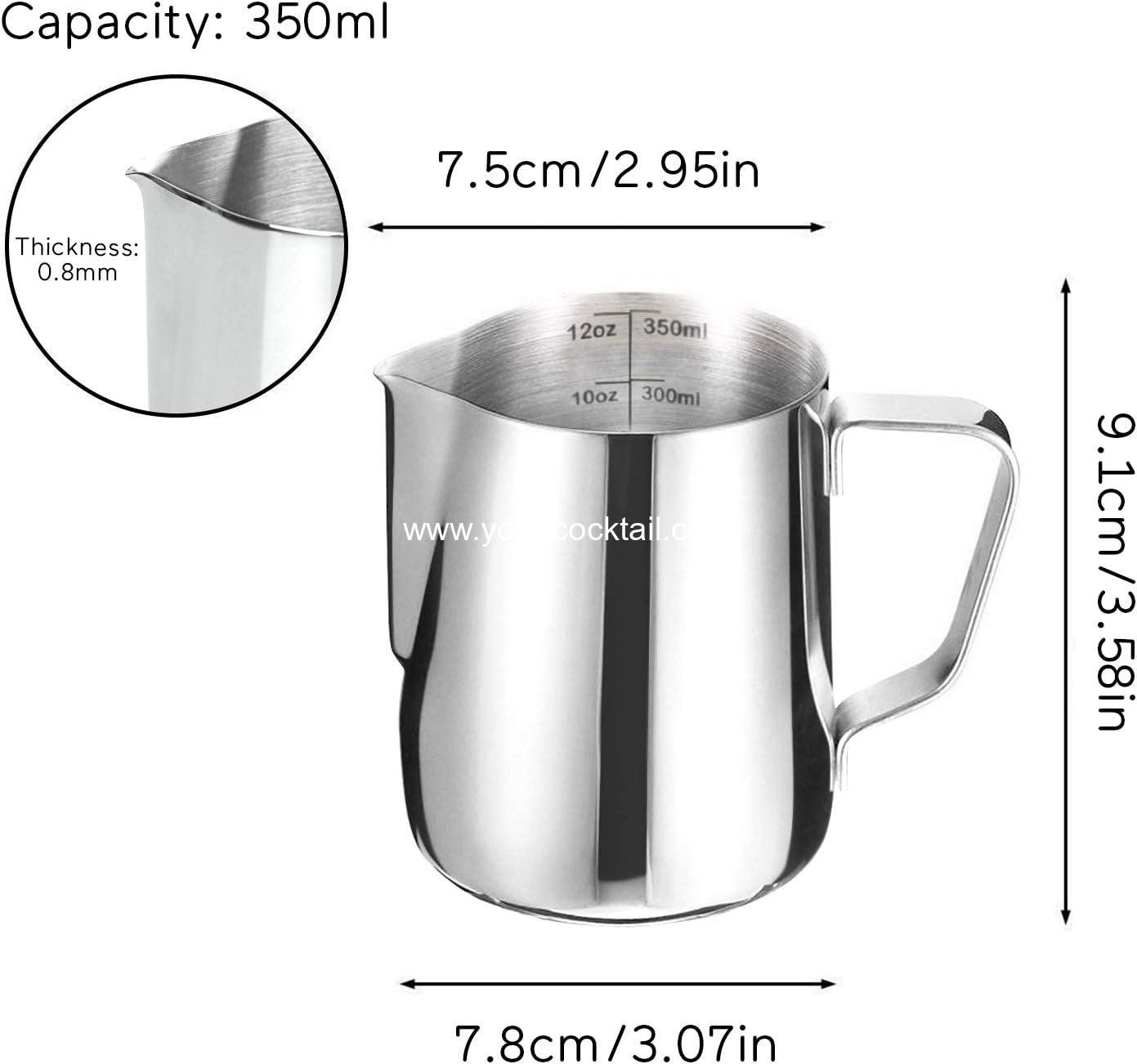 Wholesale Stainless Steel Milk Frothing Pitcher, 12 Ounce (350 ML) Cappuccino Pouring Jug for Latte Art and Espresso Creamer Cup - Supplier