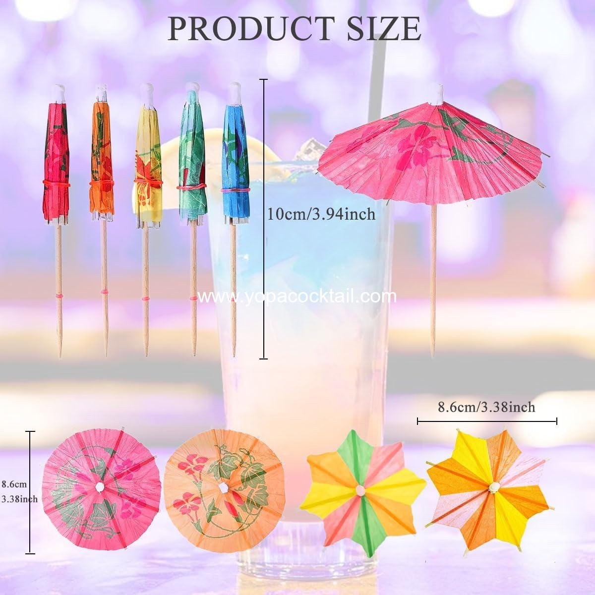 Wholesale Colorful Cocktail Picks with Drink Umbrellas and Toothpicks for Drinks, 100pcs, Perfect for Weddings, Birthdays, Gatherings, BBQs, and Tiki Bars, Supplier