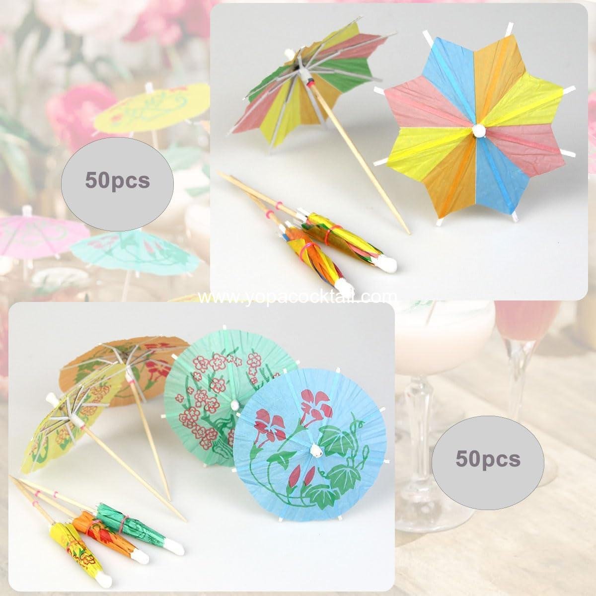 Wholesale Colorful Cocktail Picks with Drink Umbrellas and Toothpicks for Drinks, 100pcs, Perfect for Weddings, Birthdays, Gatherings, BBQs, and Tiki Bars, Supplier