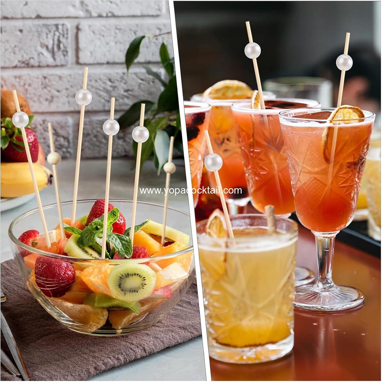 Wholesale 400PCS Bamboo Cocktail Picks, Decorative Food Picks for Appetizers, Drinks, and Charcuterie Boards with Pink & White Pearl Accents - Supplier Wholesale 400PCS Bamboo Cocktail Picks, Decorative Food Picks for Appetizers, Drinks, and Charcuterie Boards with Pink & White Pearl Accents - Supplier