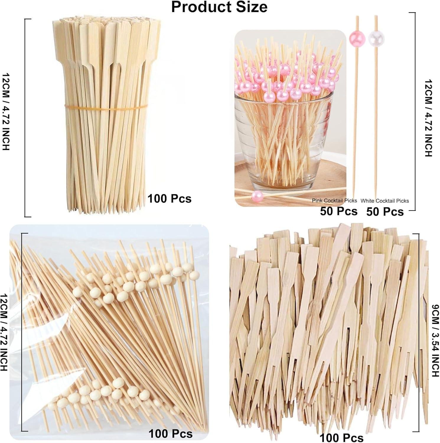 Wholesale 400PCS Bamboo Cocktail Picks, Decorative Food Picks for Appetizers, Drinks, and Charcuterie Boards with Pink & White Pearl Accents - Supplier Wholesale 400PCS Bamboo Cocktail Picks, Decorative Food Picks for Appetizers, Drinks, and Charcuterie Boards with Pink & White Pearl Accents - Supplier
