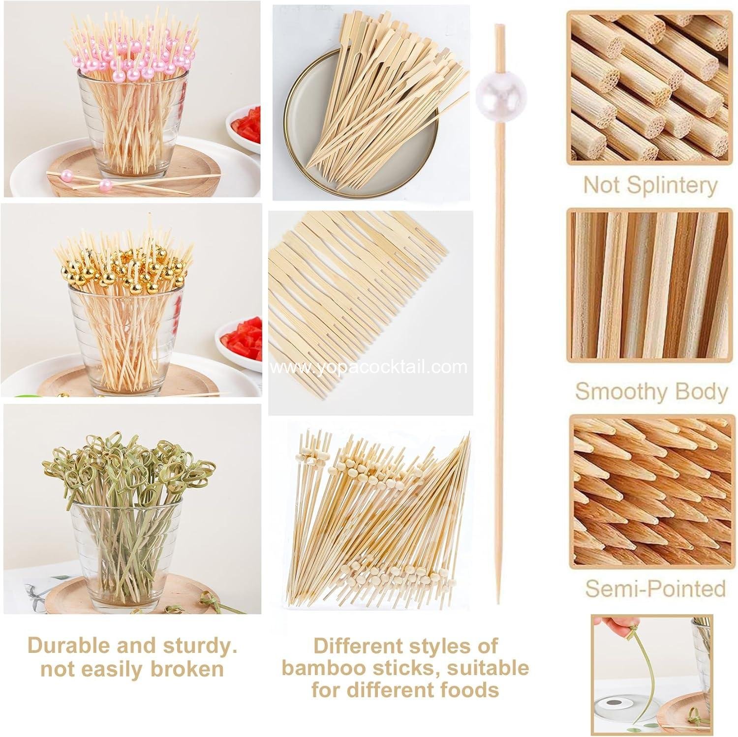 Wholesale 400PCS Bamboo Cocktail Picks, Decorative Food Picks for Appetizers, Drinks, and Charcuterie Boards with Pink & White Pearl Accents - Supplier Wholesale 400PCS Bamboo Cocktail Picks, Decorative Food Picks for Appetizers, Drinks, and Charcuterie Boards with Pink & White Pearl Accents - Supplier