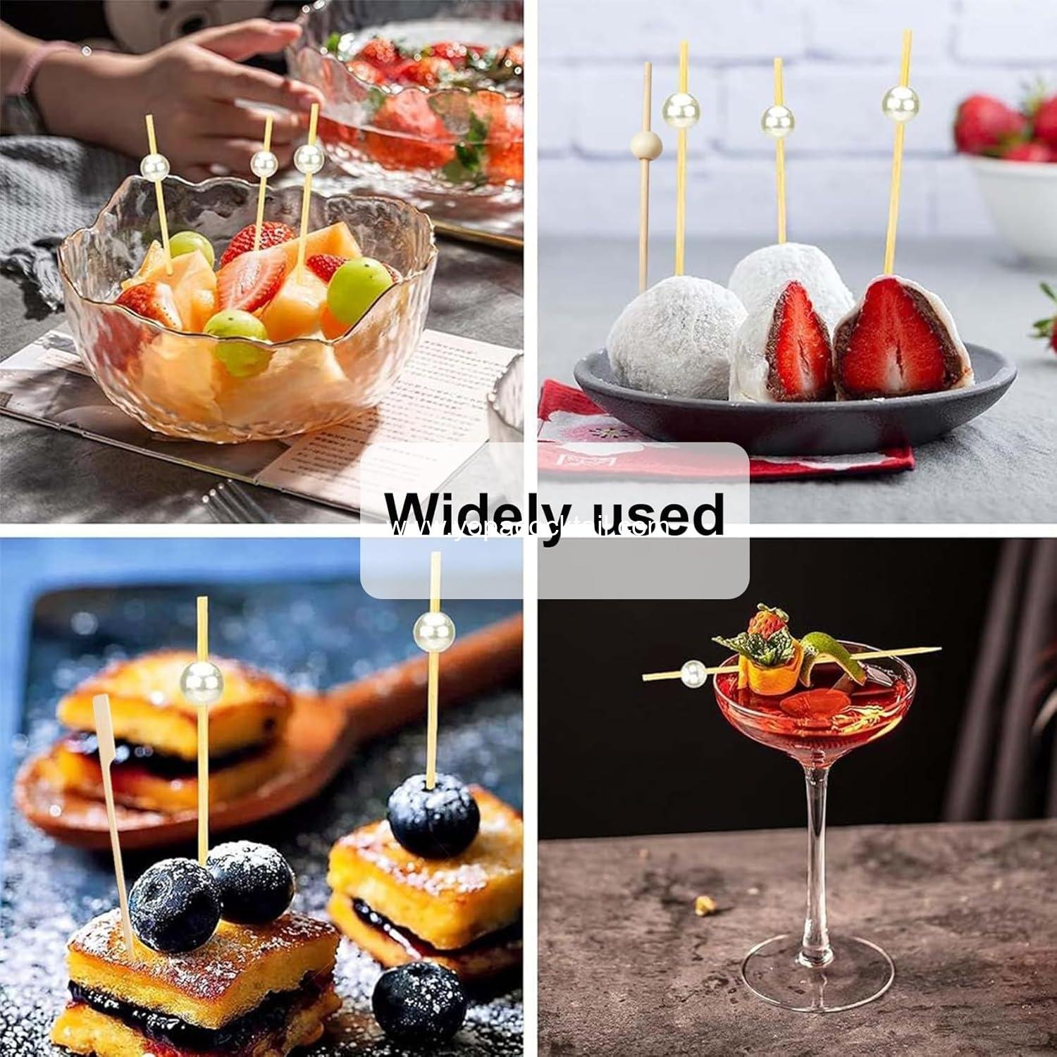 Wholesale 400PCS Bamboo Cocktail Picks, Decorative Food Picks for Appetizers, Drinks, and Charcuterie Boards with Pink & White Pearl Accents - Supplier Wholesale 400PCS Bamboo Cocktail Picks, Decorative Food Picks for Appetizers, Drinks, and Charcuterie Boards with Pink & White Pearl Accents - Supplier