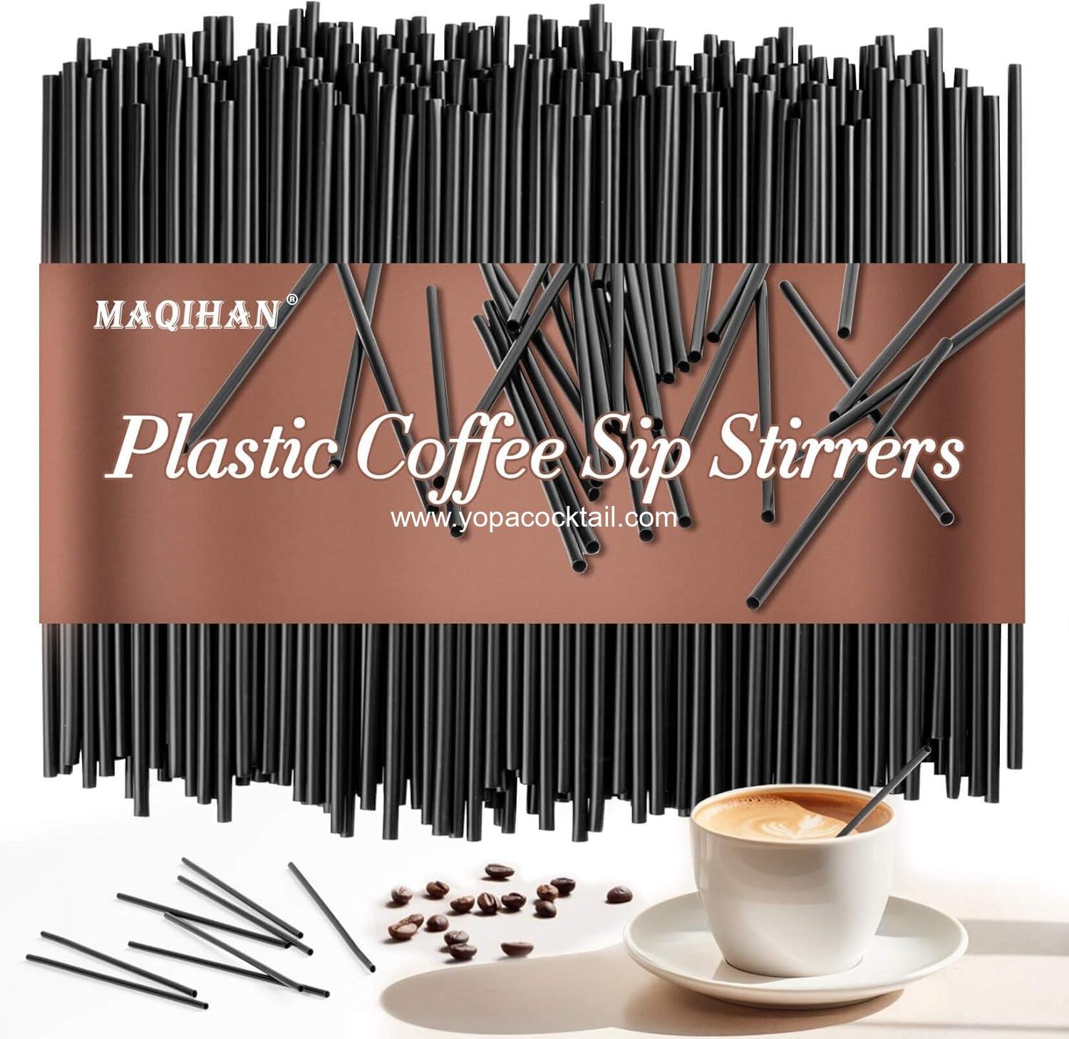 Wholesale Black Plastic Cocktail Straws - 5 Inch Disposable Sip Stirrers for Coffee, Milk, Juice, Cocktails, and Chocolate - Ideal for Parties and Bars - Supplier