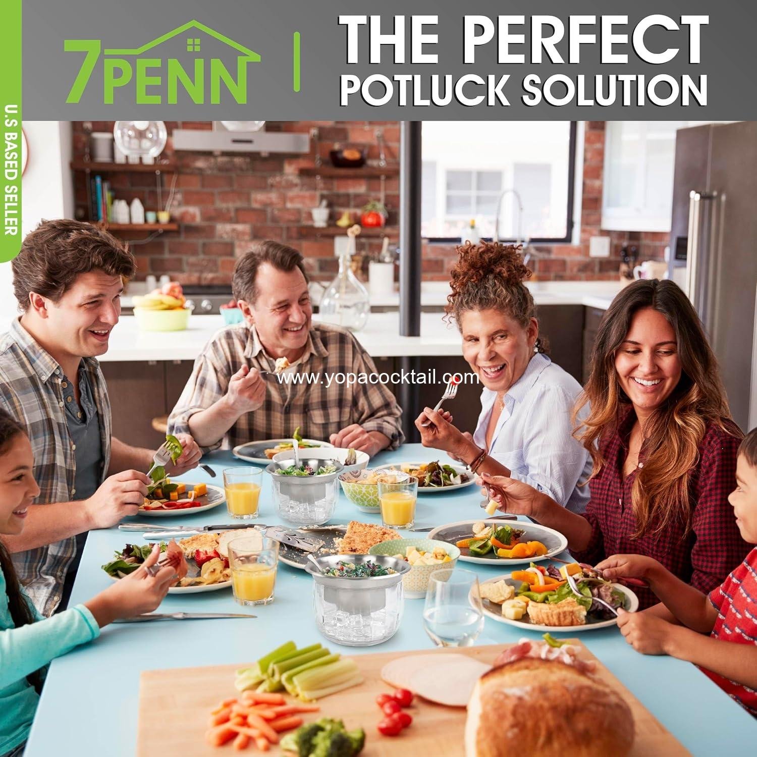 Wholesale 25 oz Shrimp Cocktail Serving Dish 2 Pack - Stainless Steel Chilled Condiment Server with Lid and Spoons - Acrylic Cold Food Buffet Server with Ice Chamber for Hosting and Entertaining Supplier