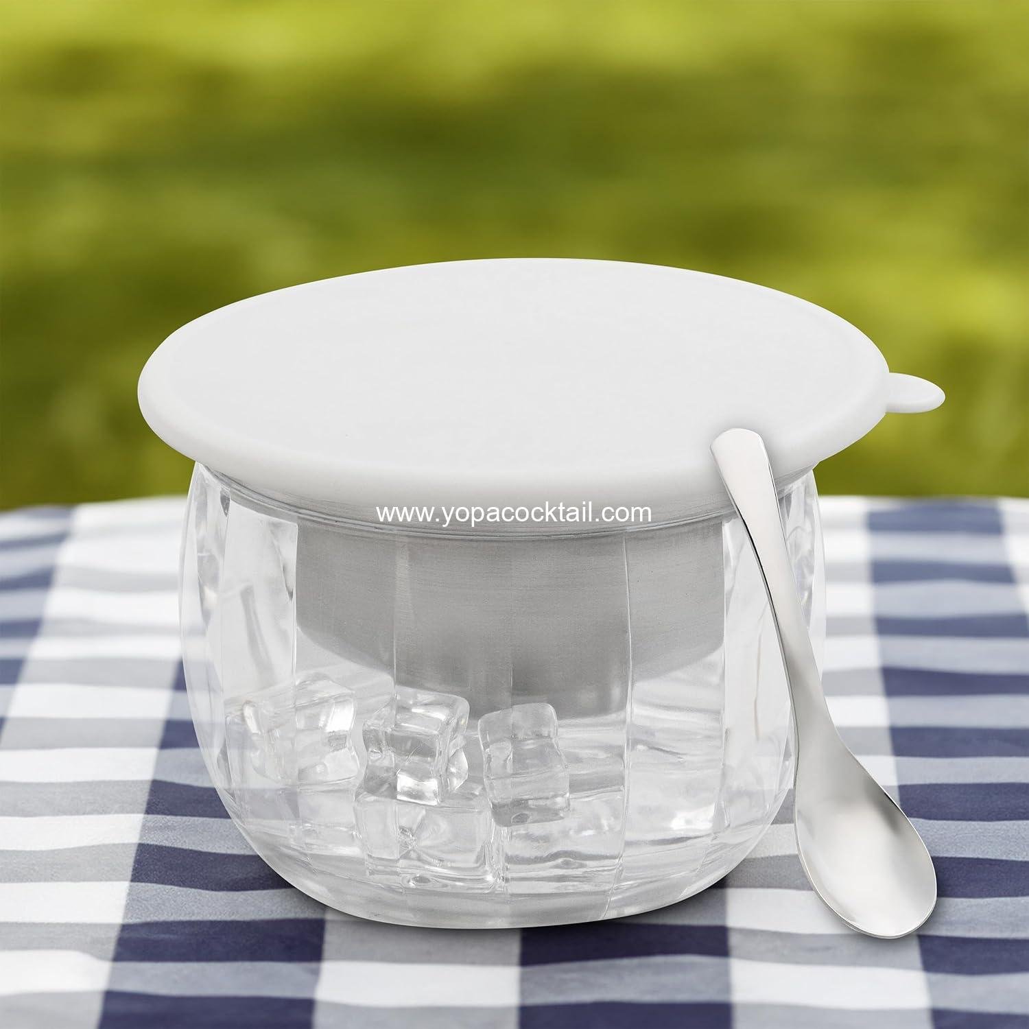 Wholesale 25 oz Shrimp Cocktail Serving Dish 2 Pack - Stainless Steel Chilled Condiment Server with Lid and Spoons - Acrylic Cold Food Buffet Server with Ice Chamber for Hosting and Entertaining Supplier