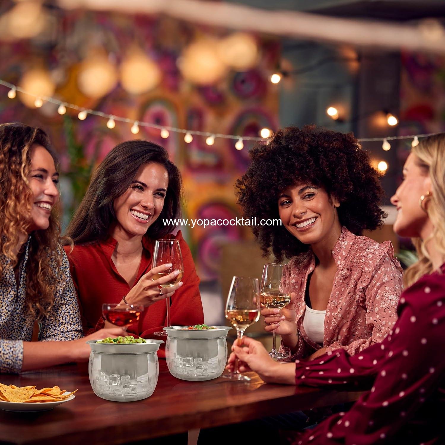 Wholesale 25 oz Shrimp Cocktail Serving Dish 2 Pack - Stainless Steel Chilled Condiment Server with Lid and Spoons - Acrylic Cold Food Buffet Server with Ice Chamber for Hosting and Entertaining Supplier