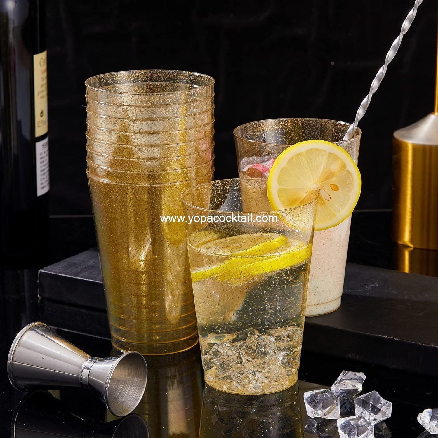 Wholesale 100PCS 12oz Gold Glitter Plastic Cups, Elegant Disposable Wedding and Party Cups - Supplier Wholesale 100PCS 12oz Gold Glitter Plastic Cups, Elegant Disposable Wedding and Party Cups - Supplier