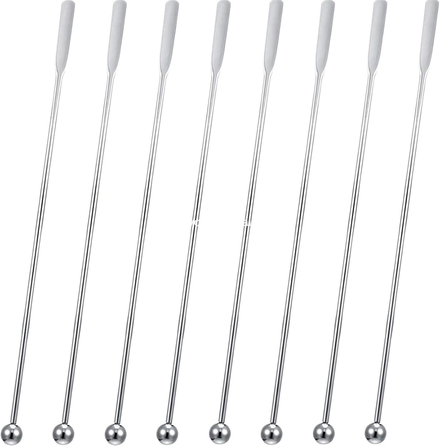 Wholesale 8 Pcs 7.5 Inch Stainless Steel Stir Sticks for Coffee, Cocktails, Juices, and Whiskey - Reusable Metal Drink Stirrers with Rectangular Paddles - Supplier
