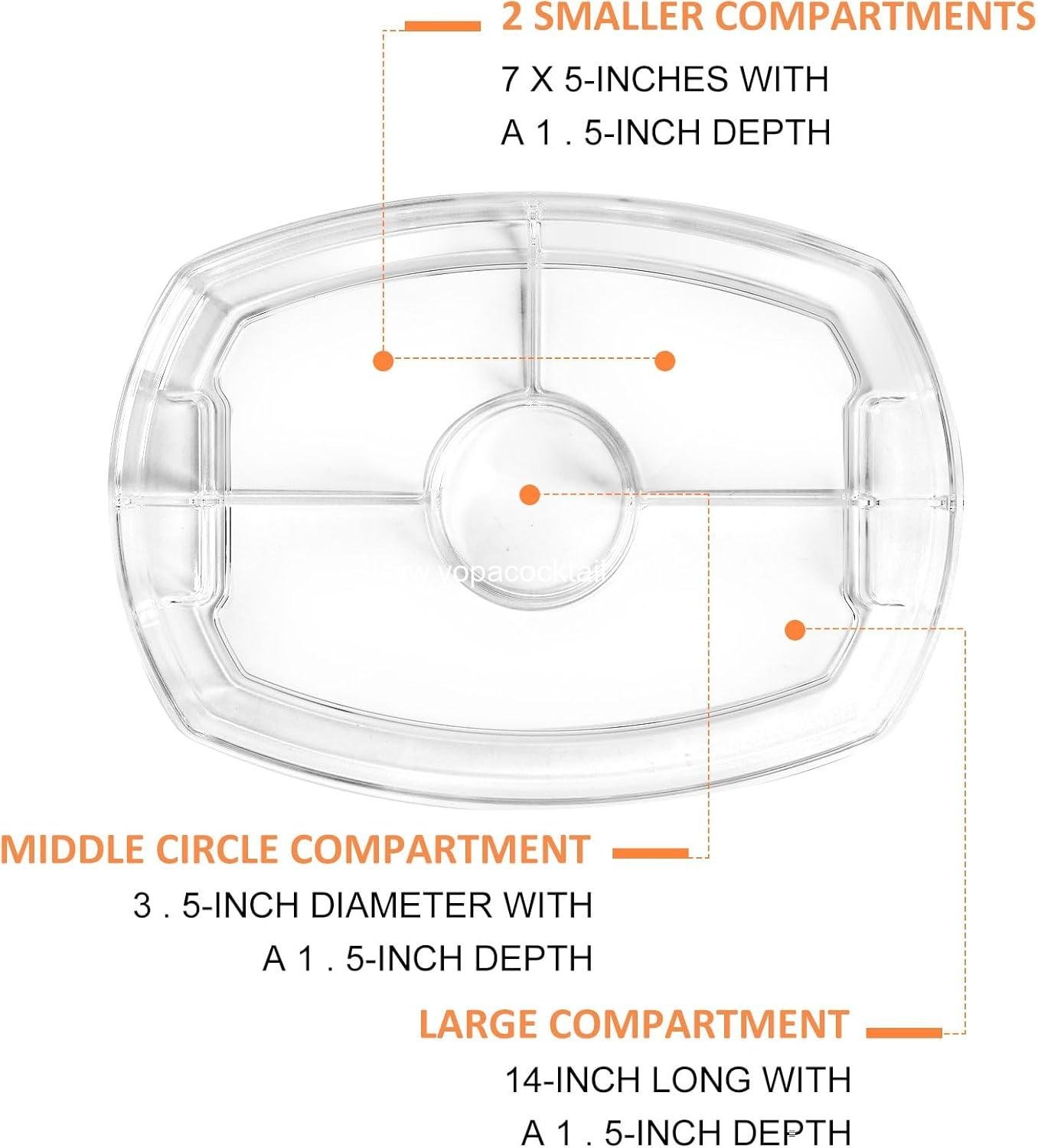 Wholesale Fruit Ice Serving Tray, Chilled Veggie and Shrimp Cocktail Platter with Lid and 4 Compartments - Appetizer Serving Dish for Parties, Supplier Wholesale Fruit Ice Serving Tray, Chilled Veggie and Shrimp Cocktail Platter with Lid and 4 Compartments - Appetizer Serving Dish for Parties, Supplier