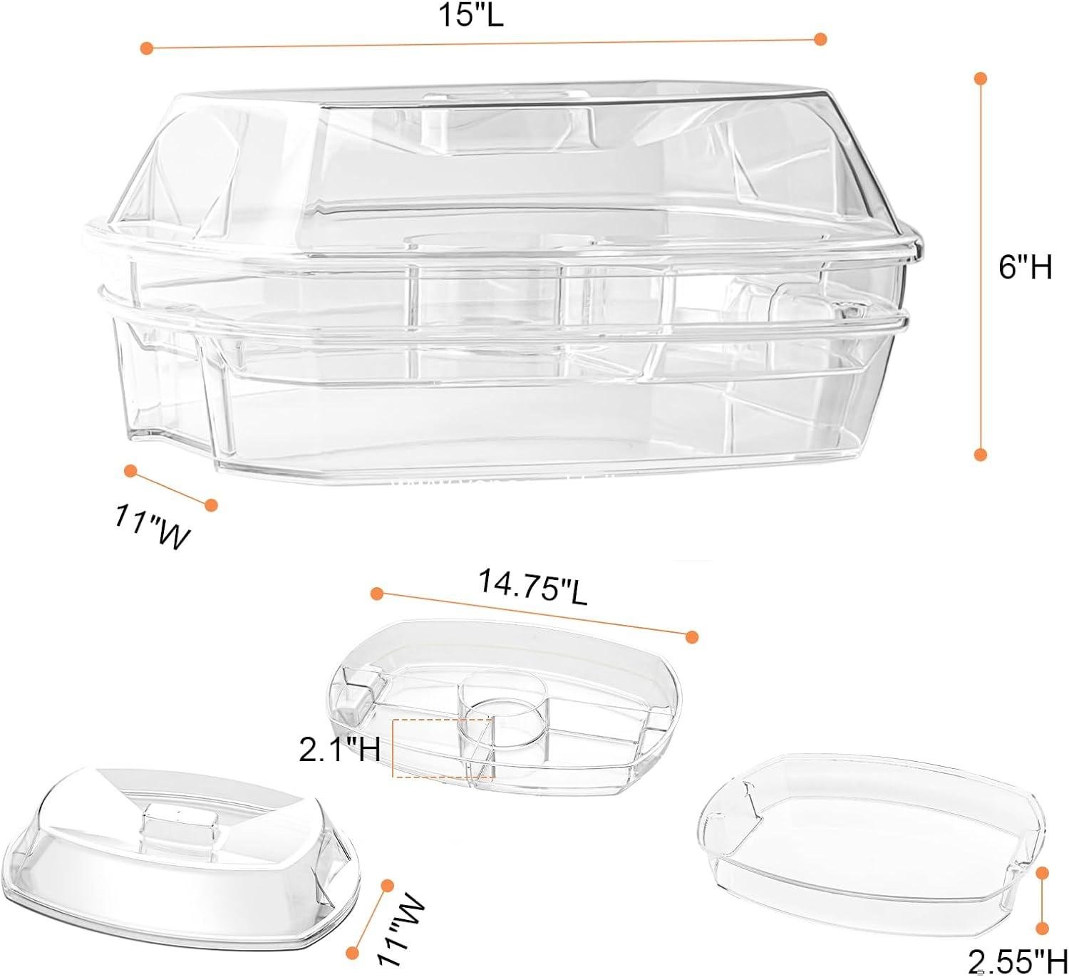 Wholesale Fruit Ice Serving Tray, Chilled Veggie and Shrimp Cocktail Platter with Lid and 4 Compartments - Appetizer Serving Dish for Parties, Supplier Wholesale Fruit Ice Serving Tray, Chilled Veggie and Shrimp Cocktail Platter with Lid and 4 Compartments - Appetizer Serving Dish for Parties, Supplier