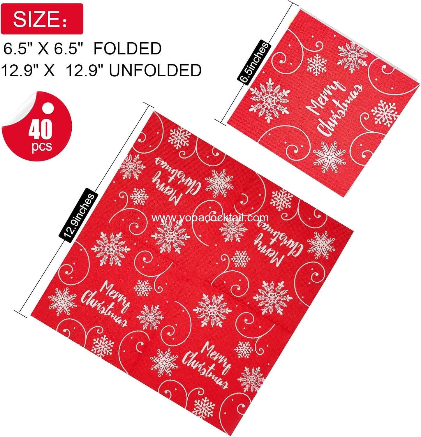 Wholesale 40 Pack Winter Theme Christmas Cocktail Napkins - 4 Assorted Styles, Perfect for Holiday Decor and Dinner Supplies, Supplier