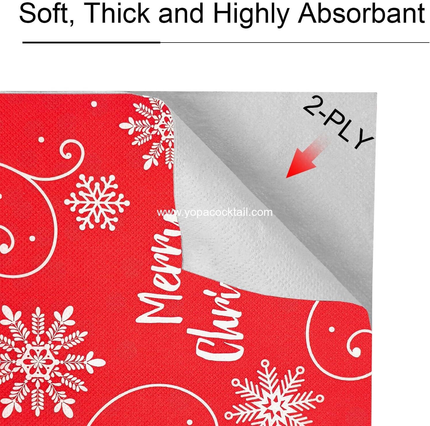 Wholesale 40 Pack Winter Theme Christmas Cocktail Napkins - 4 Assorted Styles, Perfect for Holiday Decor and Dinner Supplies, Supplier