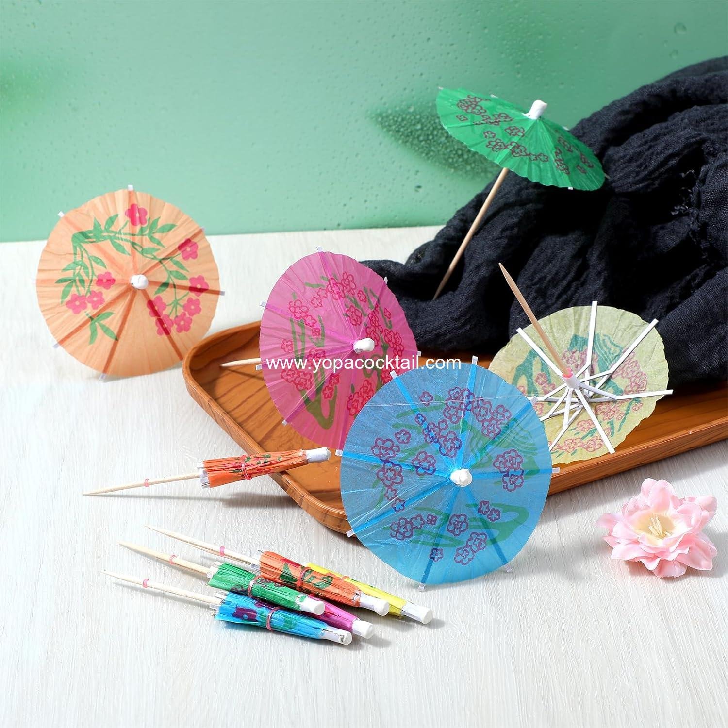 Wholesale 100pcs Cocktail Umbrellas, Drink Umbrellas, Colorful Mini Paper Umbrellas for Drinks, Wooden Cocktail Picks, Hawaiian Cupcake Toppers, Drinks Sticks for Halloween and Christmas Party Decoration - Supplier