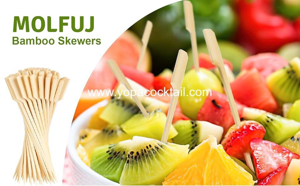 Wholesale 3.5 Inch Bamboo Skewers - 100PCS Flat Paddle Toothpicks for Appetizers, Cocktails, Marshmallows, Fruit, Grilling, BBQ, Yakitori Chicken, Fondue, Roasting Supplier