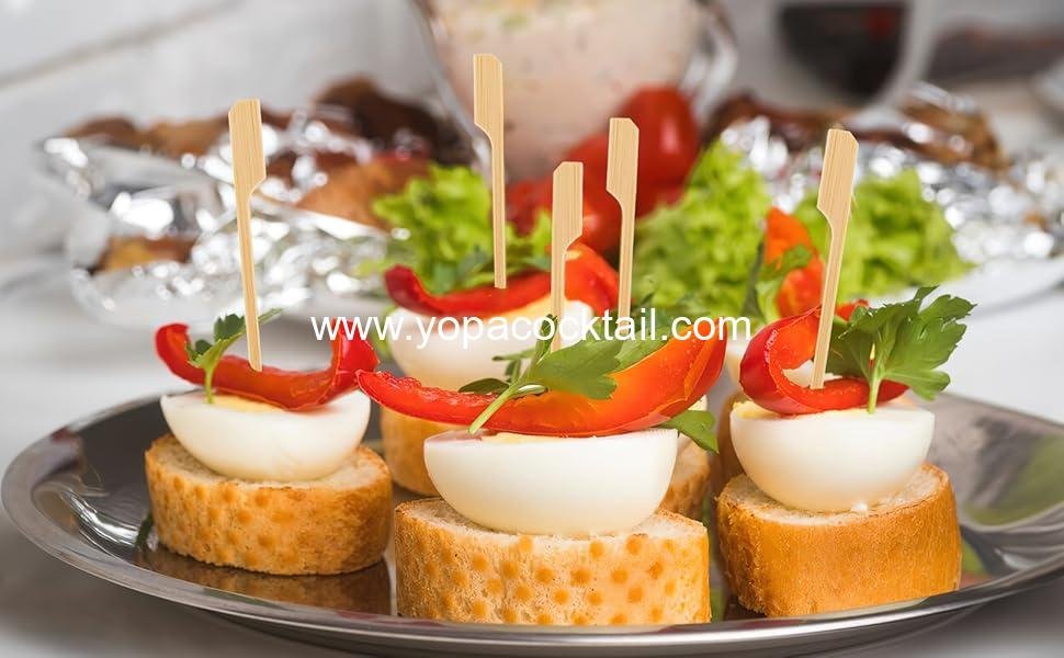 Wholesale 3.5 Inch Bamboo Skewers - 100PCS Flat Paddle Toothpicks for Appetizers, Cocktails, Marshmallows, Fruit, Grilling, BBQ, Yakitori Chicken, Fondue, Roasting Supplier
