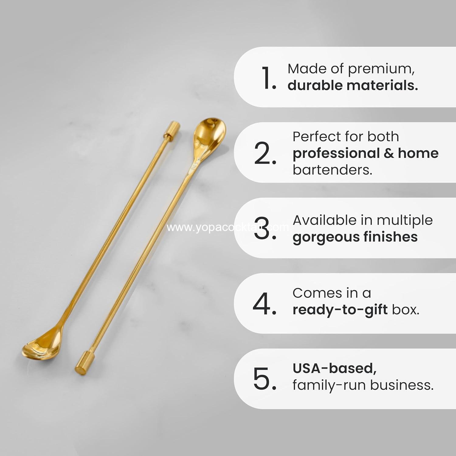 Wholesale Stainless Steel Bar Spoon Set with Spiral Handle - Mixing Spoons for Cocktail Layering and Stirring - Professional or Home Bar Accessories, Smooth Finish - Supplier Wholesale Stainless Steel Bar Spoon Set with Spiral Handle - Mixing Spoons for Cocktail Layering and Stirring - Professional or Home Bar Accessories, Smooth Finish - Supplier