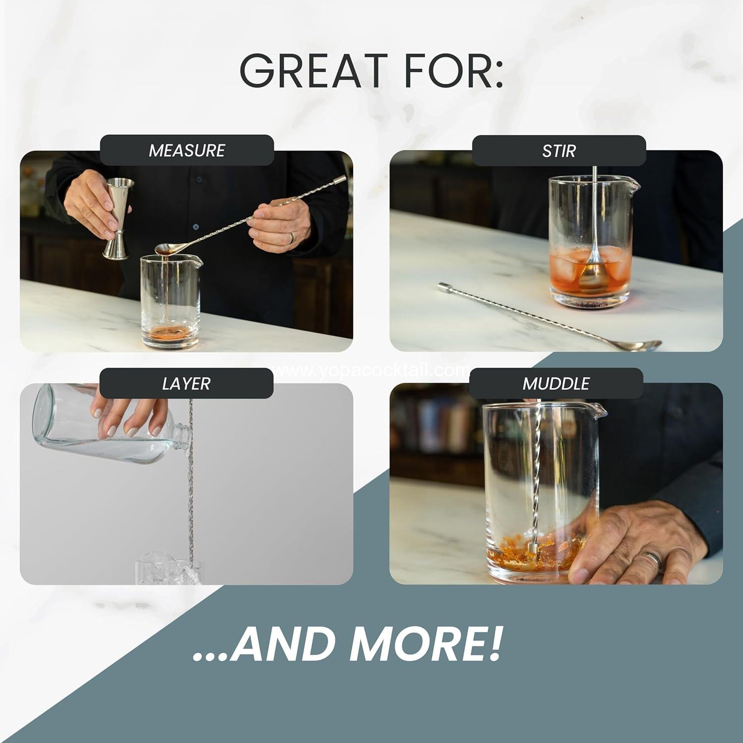 Wholesale Stainless Steel Bar Spoon Set with Spiral Handle - Mixing Spoons for Cocktail Layering and Stirring - Professional or Home Bar Accessories, Smooth Finish - Supplier Wholesale Stainless Steel Bar Spoon Set with Spiral Handle - Mixing Spoons for Cocktail Layering and Stirring - Professional or Home Bar Accessories, Smooth Finish - Supplier