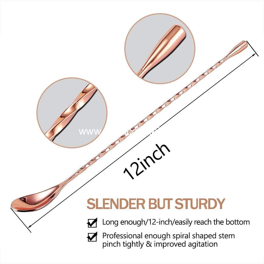 Wholesale 12-Inch Stainless Steel Mixing Spoon, 2-Pack Spiral Bar Spoon for Cocktail Shakers and Tall Cups (Rose Gold) - Supplier