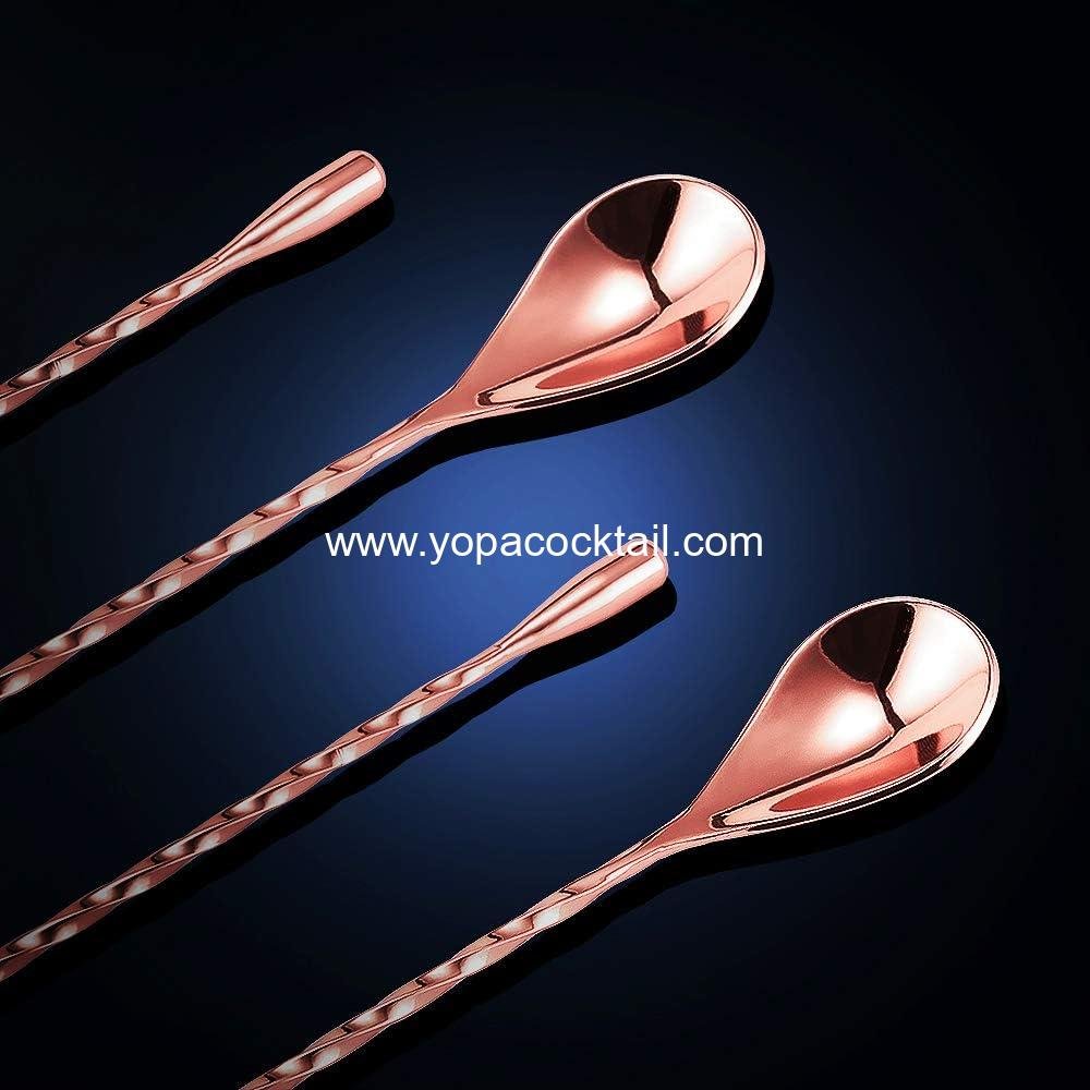 Wholesale 12-Inch Stainless Steel Mixing Spoon, 2-Pack Spiral Bar Spoon for Cocktail Shakers and Tall Cups (Rose Gold) - Supplier