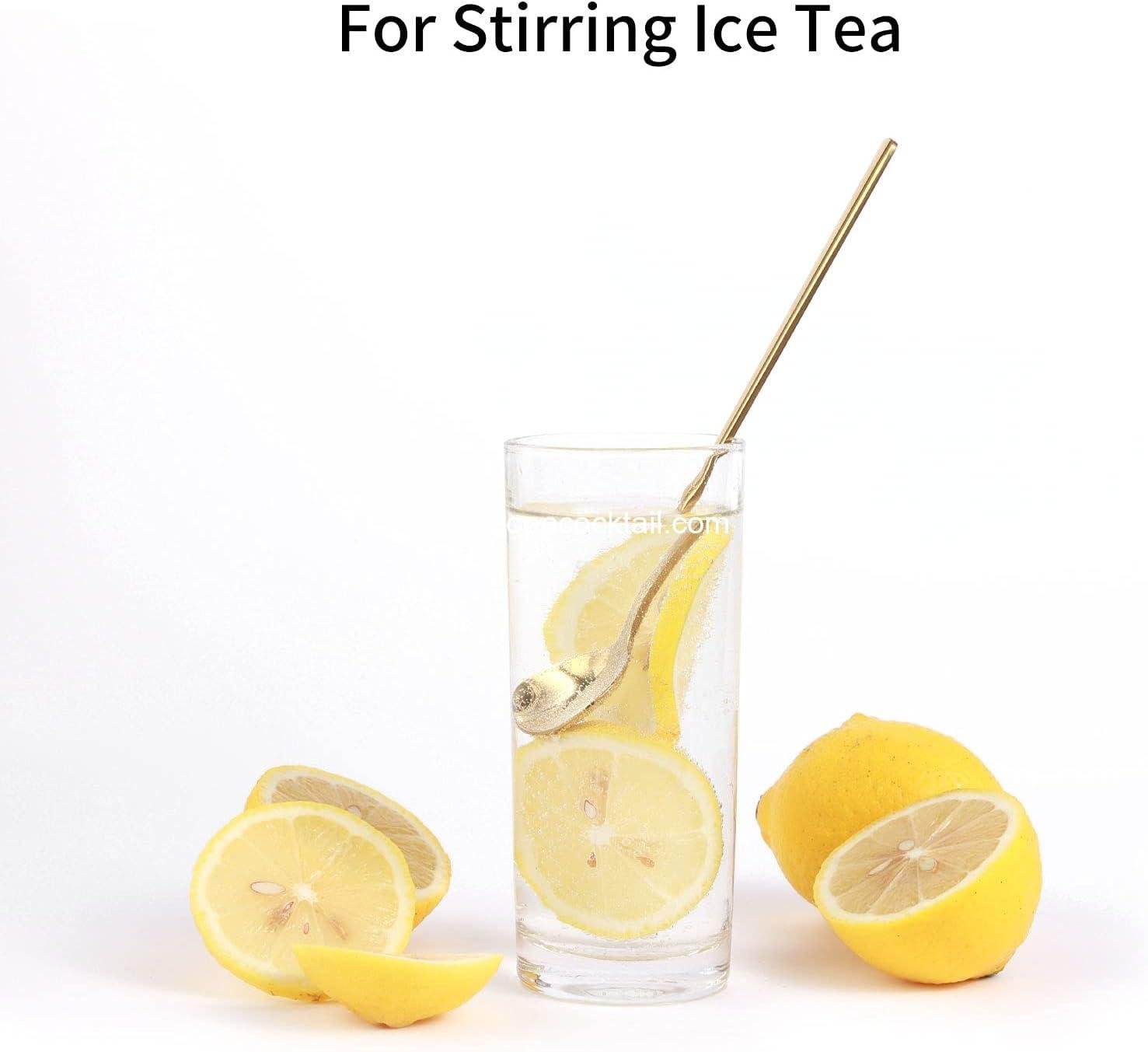 Wholesale 4 PCS 6.7 Inch Gold Stainless Steel Long Handle Coffee and Tea Spoons for Stirring, Factory