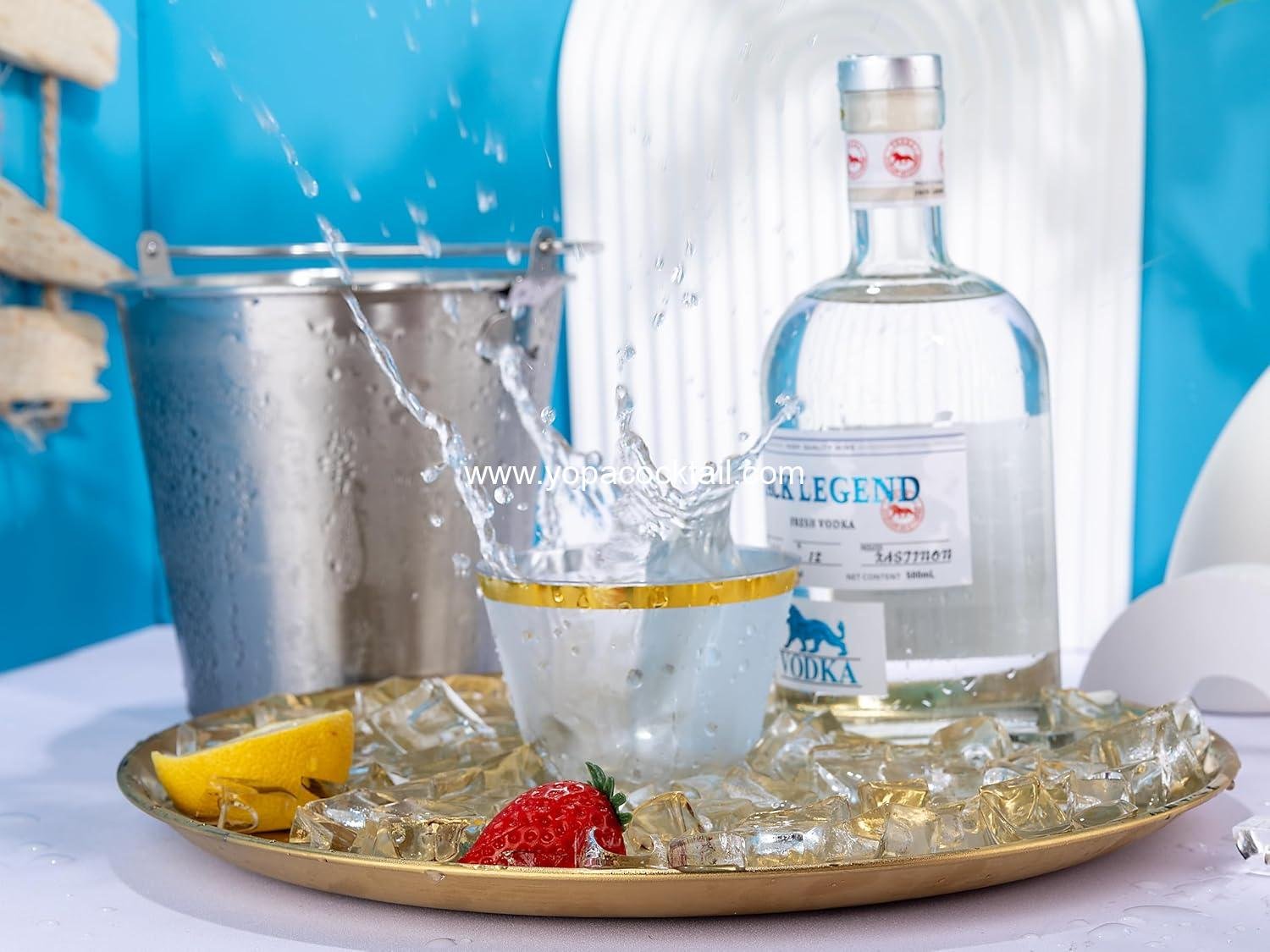 Wholesale 200Pcs 9OZ Clear Plastic Disposable Cups with Gold Trim - Heavy Duty & BPA-Free for Party, Wedding, Reception Supplier