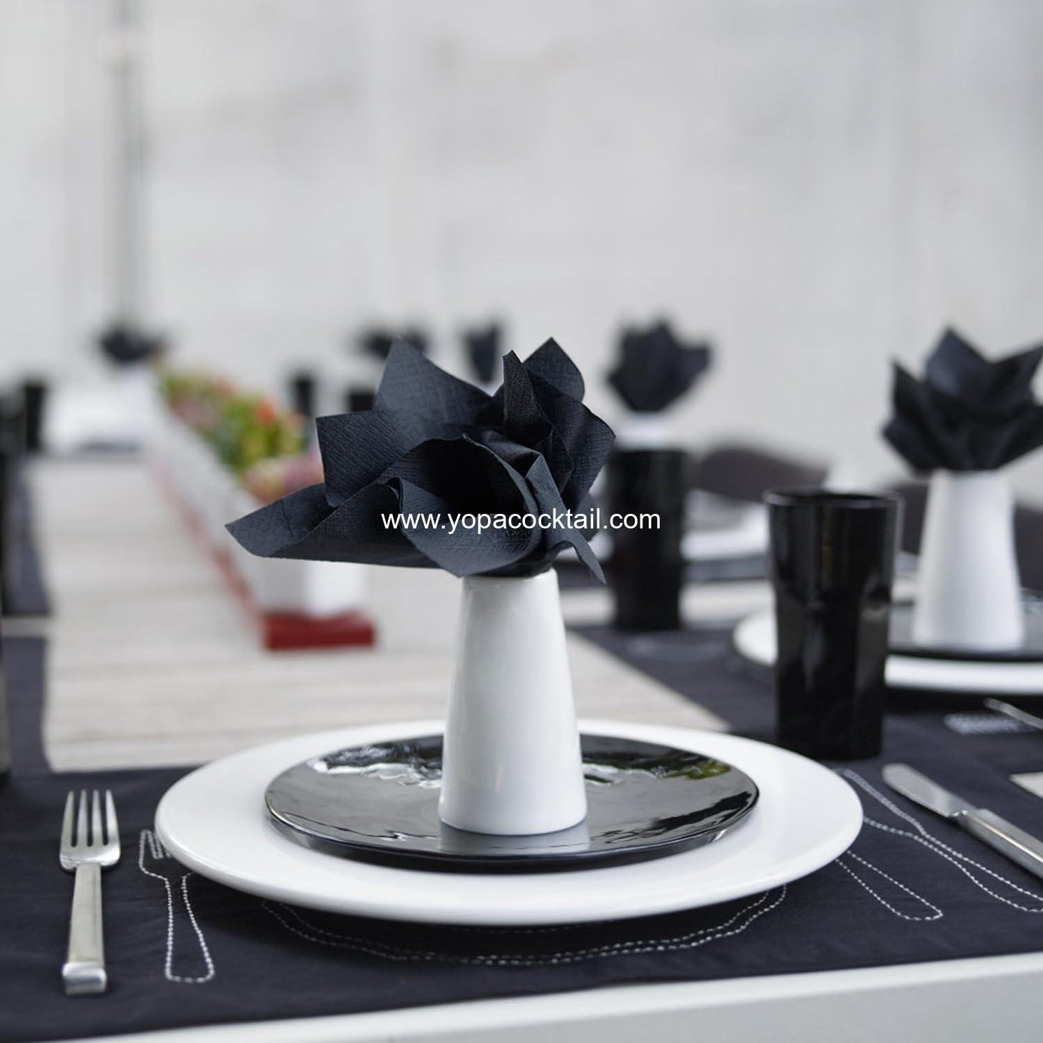 Wholesale 100 Pack Cocktail Napkins, 2-Ply Black Disposable Paper Napkins for Weddings, Bars, Beverages, Parties, and Desserts, Supplier