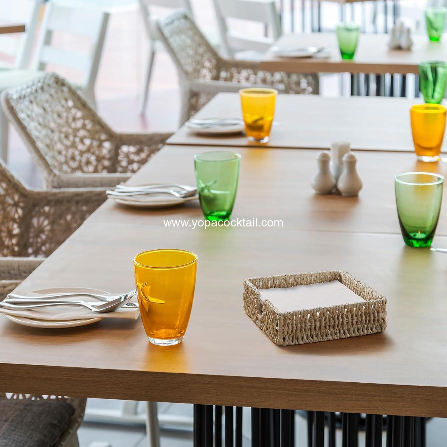 Wholesale Woven Paper Rope Napkin Holder for Paper Napkins, Wicker Square Napkin Basket and Serving Tray for Kitchen and Dinner Table Boho Decor and Accessories, Supplier