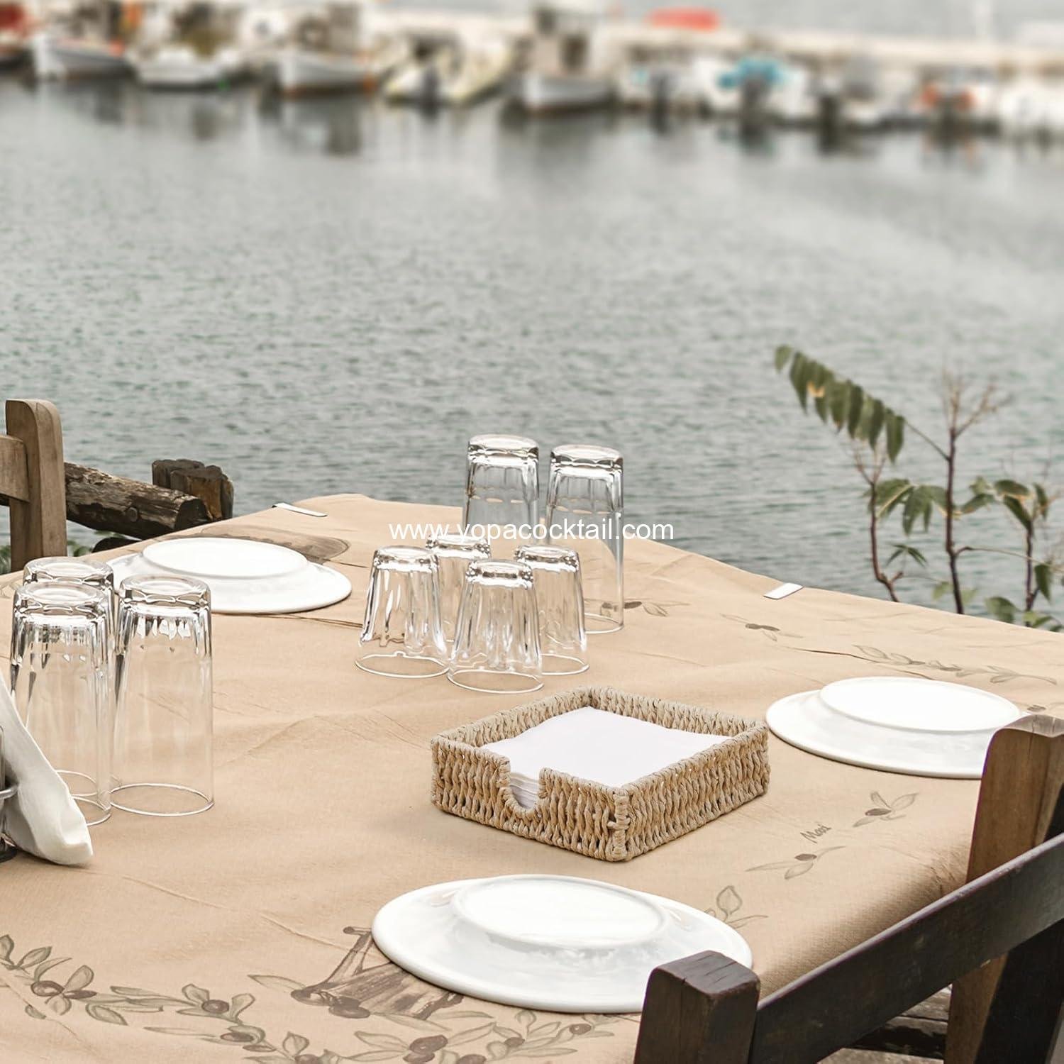 Wholesale Woven Paper Rope Napkin Holder for Paper Napkins, Wicker Square Napkin Basket and Serving Tray for Kitchen and Dinner Table Boho Decor and Accessories, Supplier