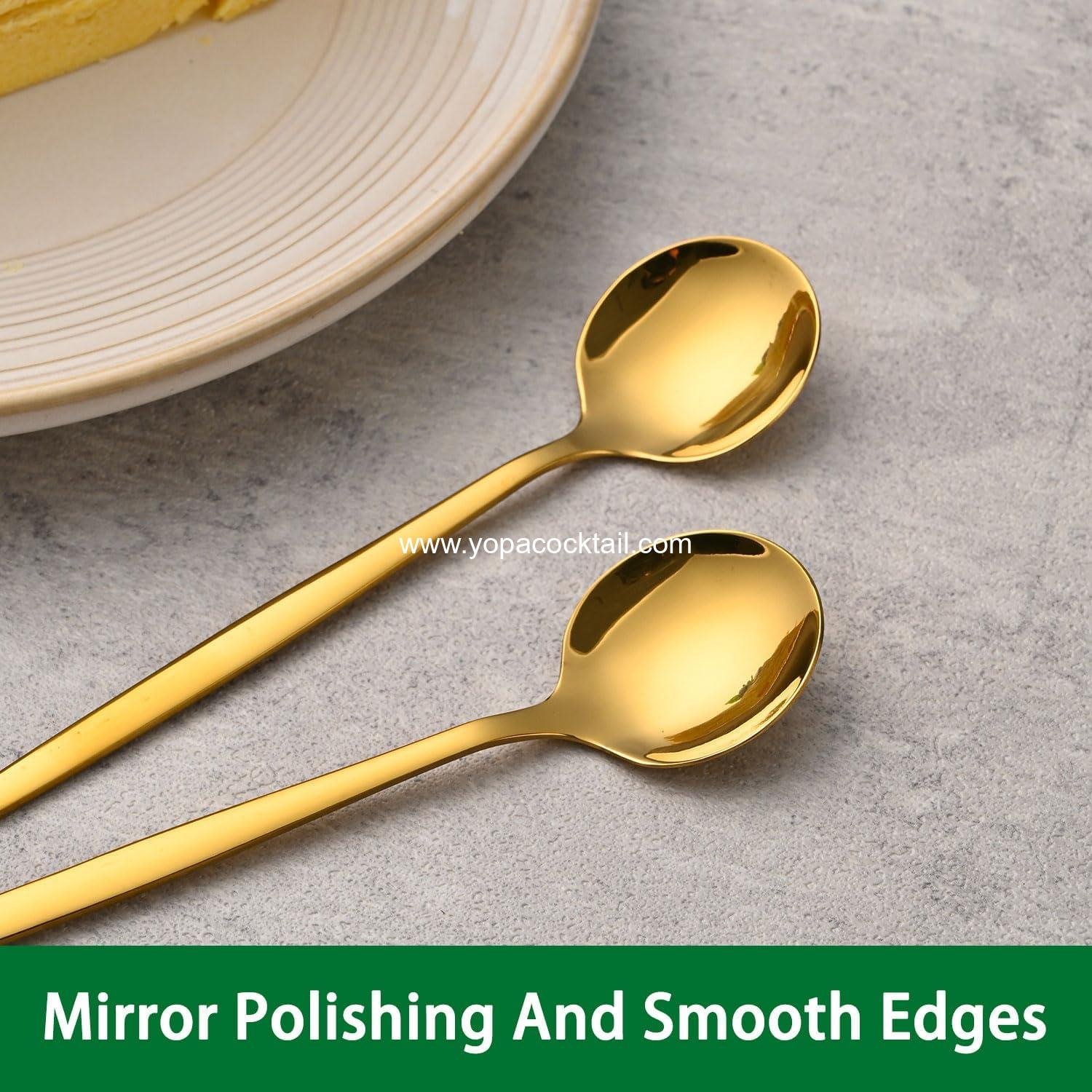 Wholesale 5.1 Inch Gold Stainless Steel Coffee & Tea Spoons, 6-Piece Mini Dessert Teaspoon Set for Coffee and Desserts, Durable Demitasse Spoons, Supplier Wholesale 5.1 Inch Gold Stainless Steel Coffee & Tea Spoons, 6-Piece Mini Dessert Teaspoon Set for Coffee and Desserts, Durable Demitasse Spoons, Supplier