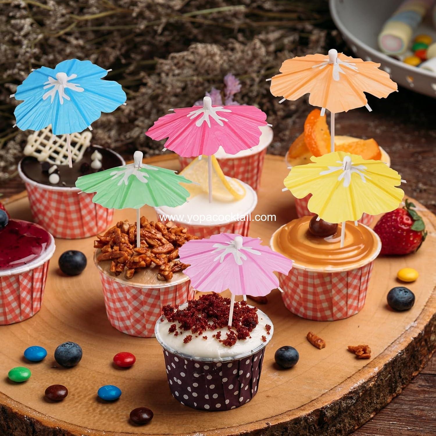 Wholesale Mini Paper Drink Umbrellas - 100 Count Tropical Cocktail Picks, Luau Cupcake Toppers, Hawaiian Drink Garnish, Fancy Party Décor, ODM