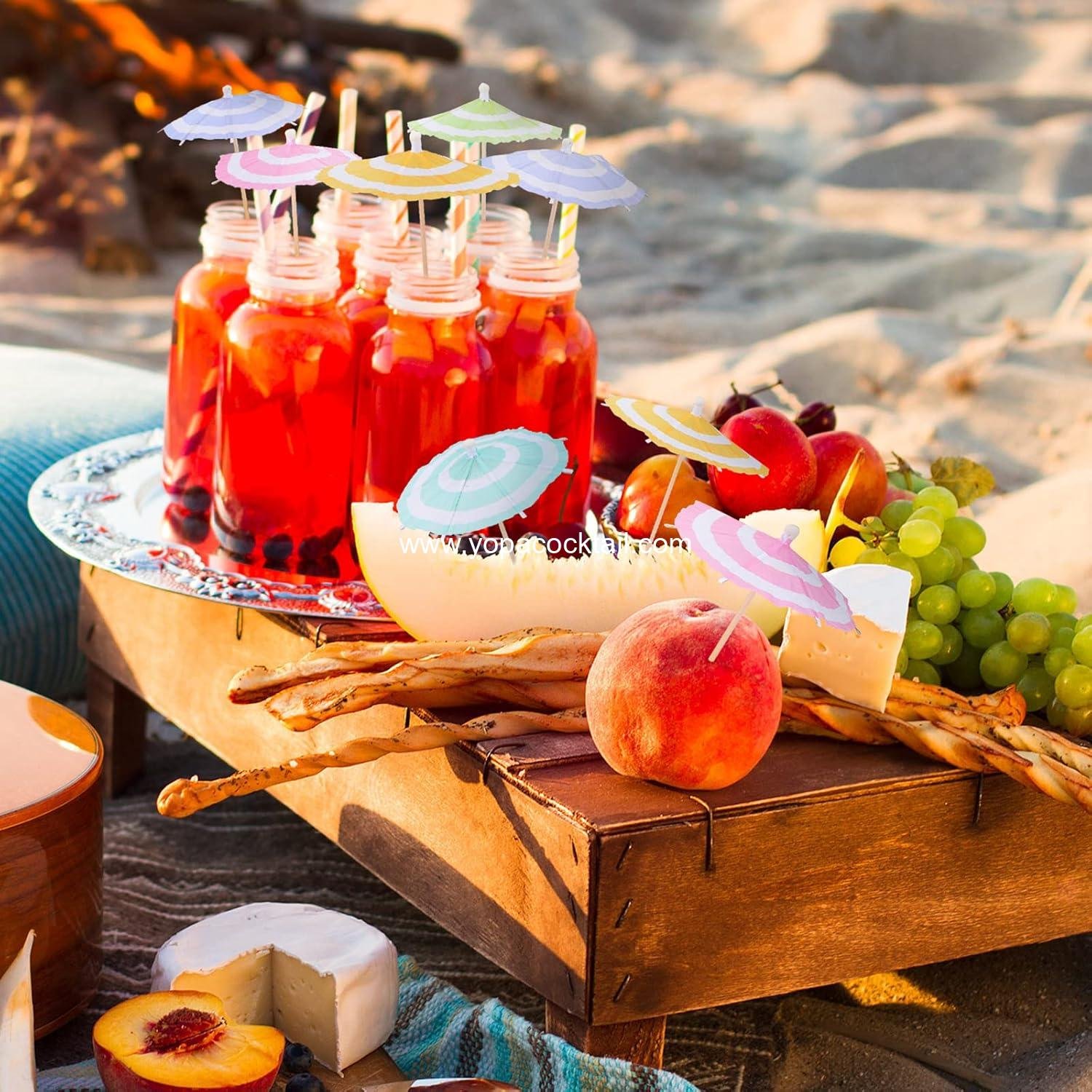 Wholesale 150 Pieces Cocktail Umbrellas with Toothpicks for Summer Decor, Hawaiian Cupcake Toppers, and Party Decorations (Circular Stripes Style) Supplier Wholesale 150 Pieces Cocktail Umbrellas with Toothpicks for Summer Decor, Hawaiian Cupcake Toppers, and Party Decorations (Circular Stripes Style) Supplier