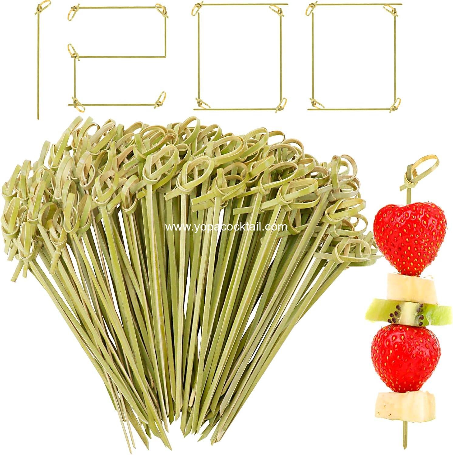 1200PCS Cocktail Picks Set, Handmade Fancy Toothpicks for Appetizers, 4.13 Inch Bamboo Skewers Cocktail Sticks with Knot for Food Drinks Fruit Party Supplies Charcuterie Boards Accessories