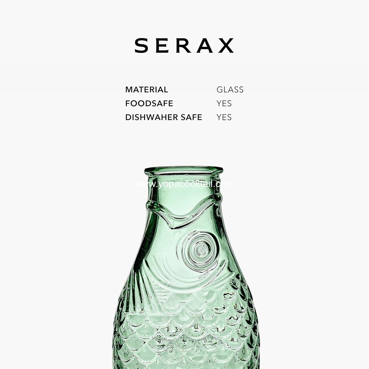 Wholesale Glass Water Pitcher | Fish & Fish Glassware | 28.74 fl oz Wine Carafe Decanter | Clear Green Beverage Dispenser for Hot & Cold Drinks | Versatile Vase - Supplier Wholesale Glass Water Pitcher | Fish & Fish Glassware | 28.74 fl oz Wine Carafe Decanter | Clear Green Beverage Dispenser for Hot & Cold Drinks | Versatile Vase - Supplier