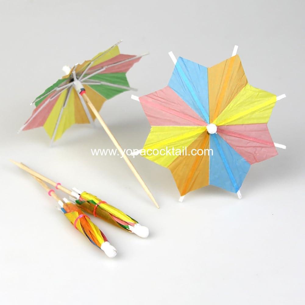 Wholesale 150 Pcs Tropical Paper Drink Umbrellas Colorful Cocktail Umbrella Picks Food Decoration Wedding Hawaiian Themed Cupcake Toppers Supplier