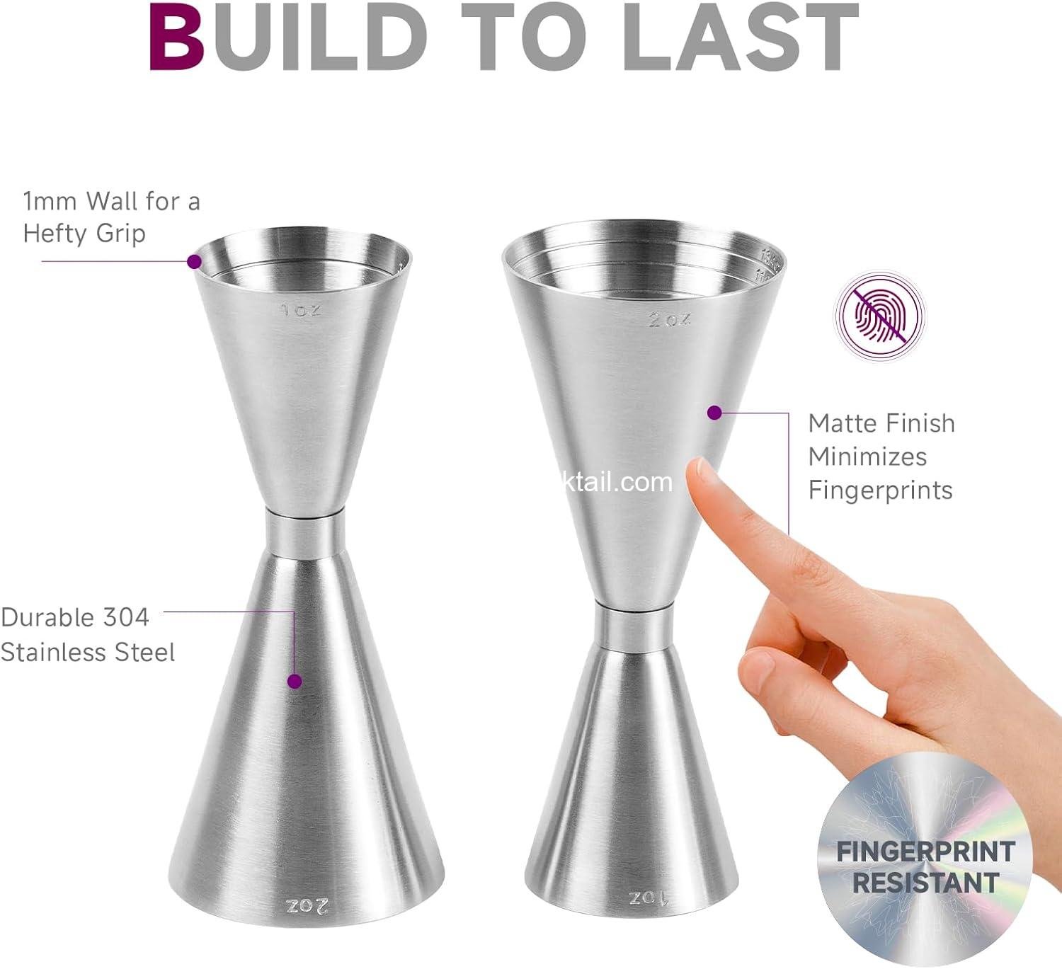 Wholesale Dual Markings Jigger for Bartending, 304 Stainless Steel Heavy Duty Double Cocktail Jigger with 7 Measurements, Japanese Bar Tool for Home Bar Party - 1 Pack Supplier
