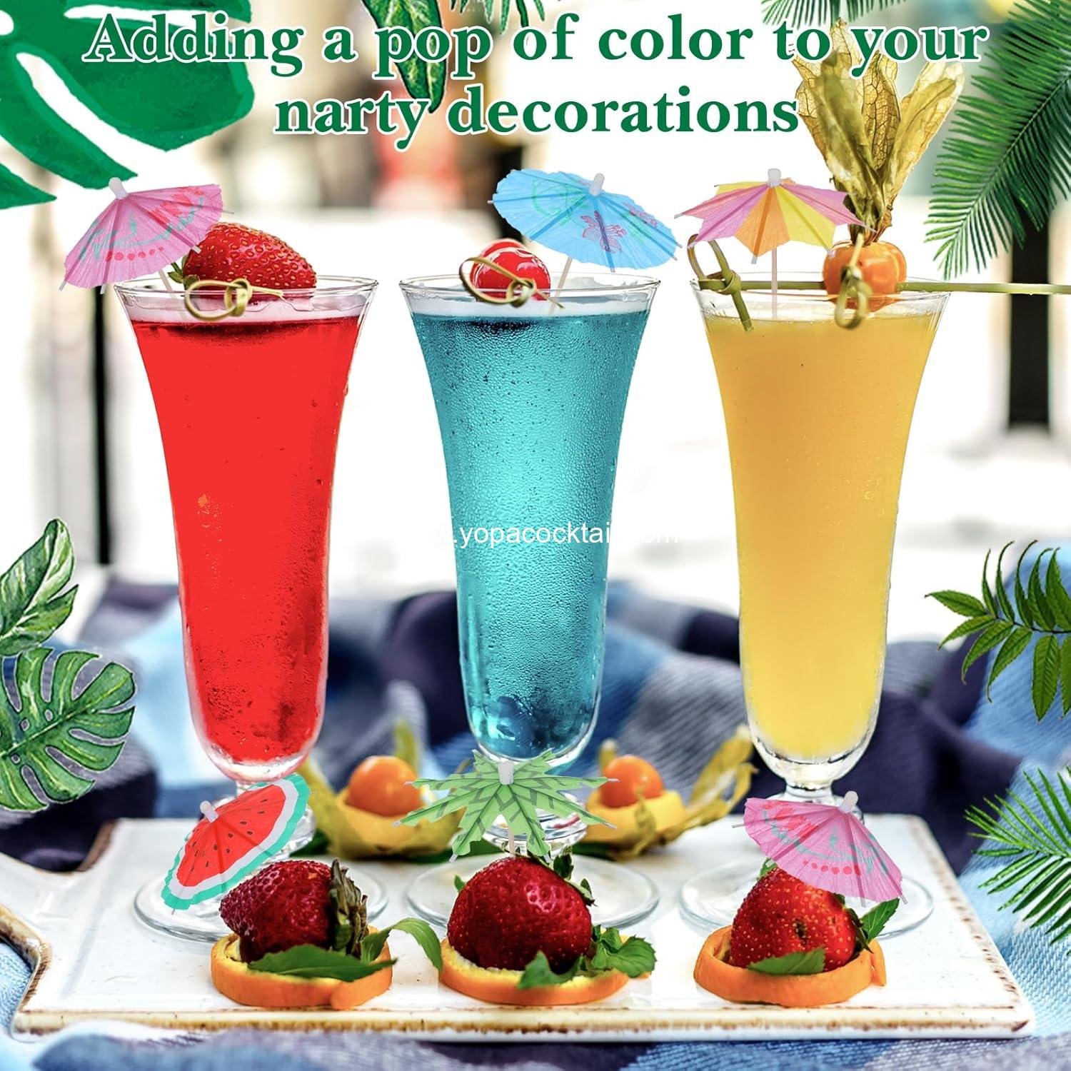 Wholesale 400Pcs Mini Paper Drink Umbrellas - 4 Styles Cocktail Picks for Tiki, Luau, Hawaiian Parties, Tropical Decoration Garnish - Manufacturer Wholesale 400Pcs Mini Paper Drink Umbrellas - 4 Styles Cocktail Picks for Tiki, Luau, Hawaiian Parties, Tropical Decoration Garnish - Manufacturer