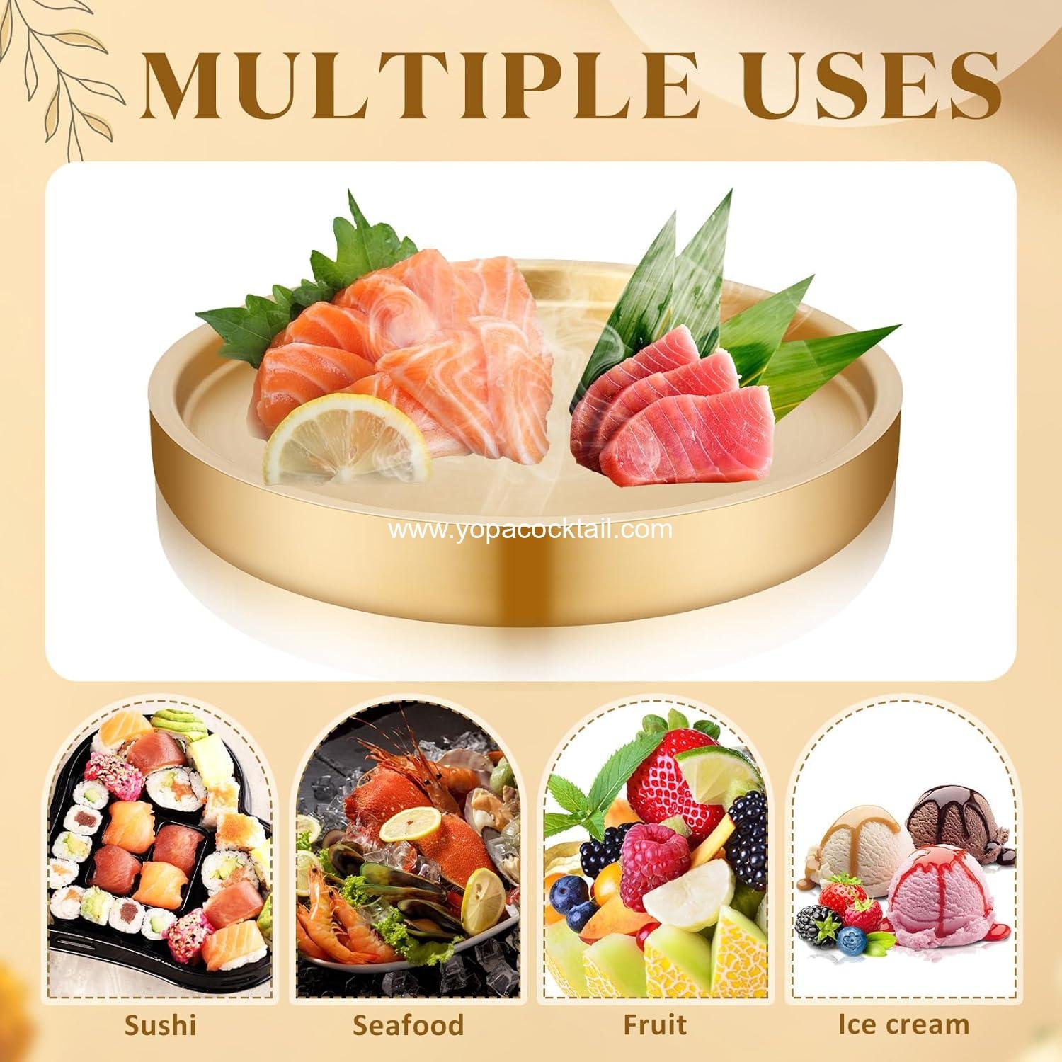 Wholesale 4 Pcs 11 Inch Shrimp Cocktail Serving Dish, Chilled Serving Tray for Halloween Parties and Buffets, Stainless Steel Ice Tray for Chilled Dip - Supplier