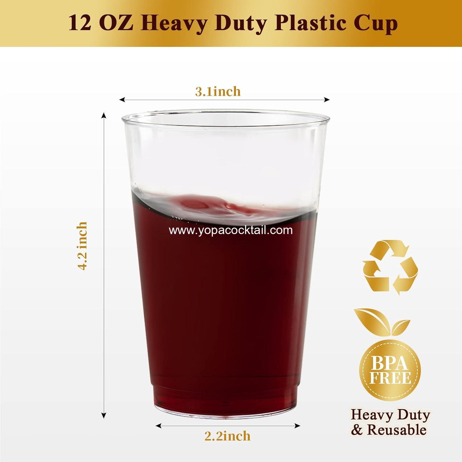 Wholesale 150 Pack 12 OZ Reusable Clear Plastic Cups - Heavy Duty Disposable Cups for Parties, Weddings, Thanksgiving, Halloween - Manufacturer